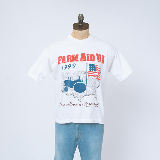 Vintage 1993 Farm Aid VI T Shirt - Large | 90s Graphic Folk Music Festival Tee