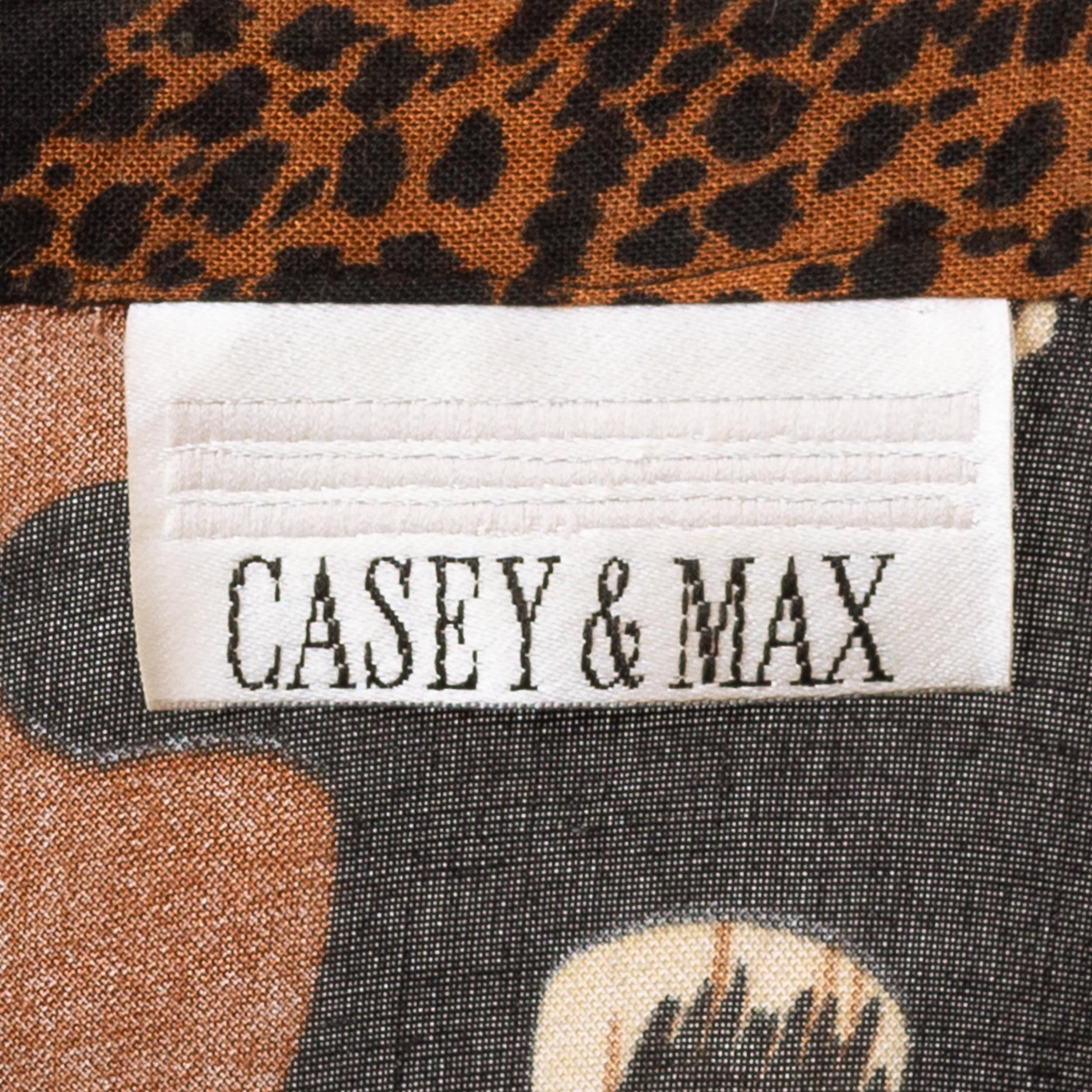 Vintage 90s Jigsaw Puzzle Animal Print Crop Top - Large | Button Up Tie Front Shirt