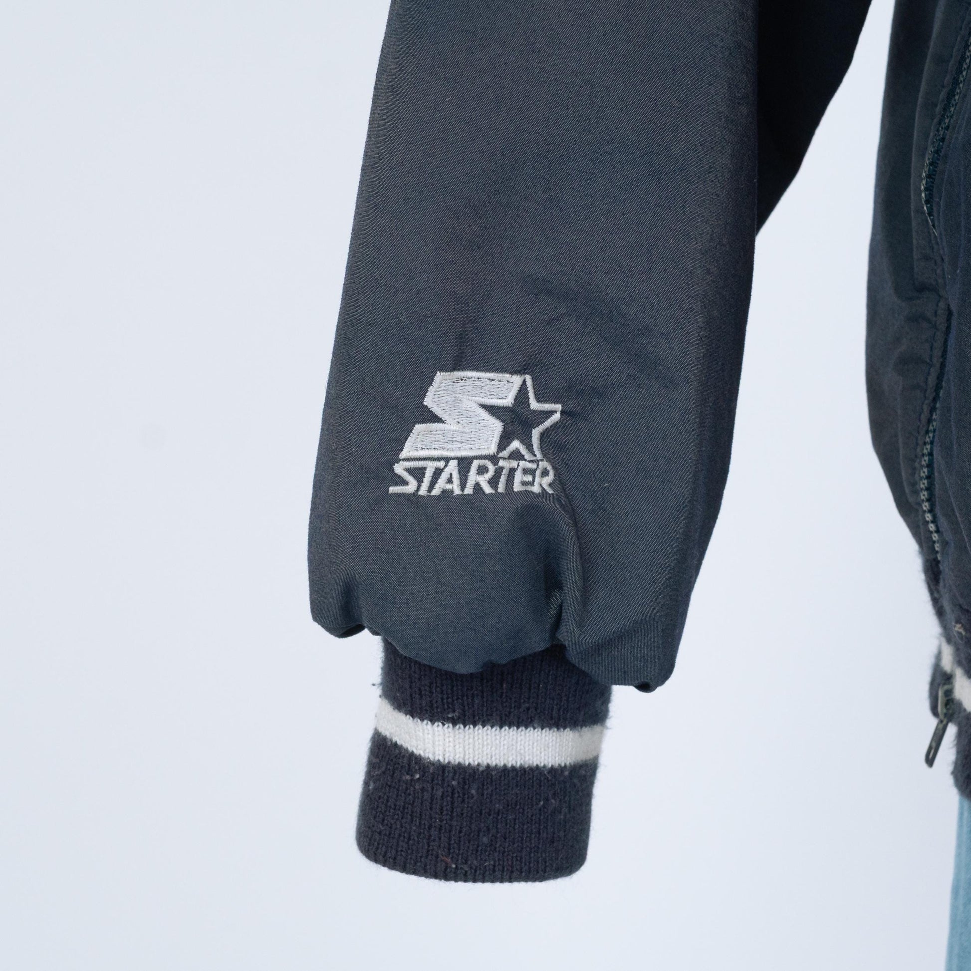 Vintage 90s Penn State Starter Jacket - Large | Oversize University Hooded Puffy Winter Coat