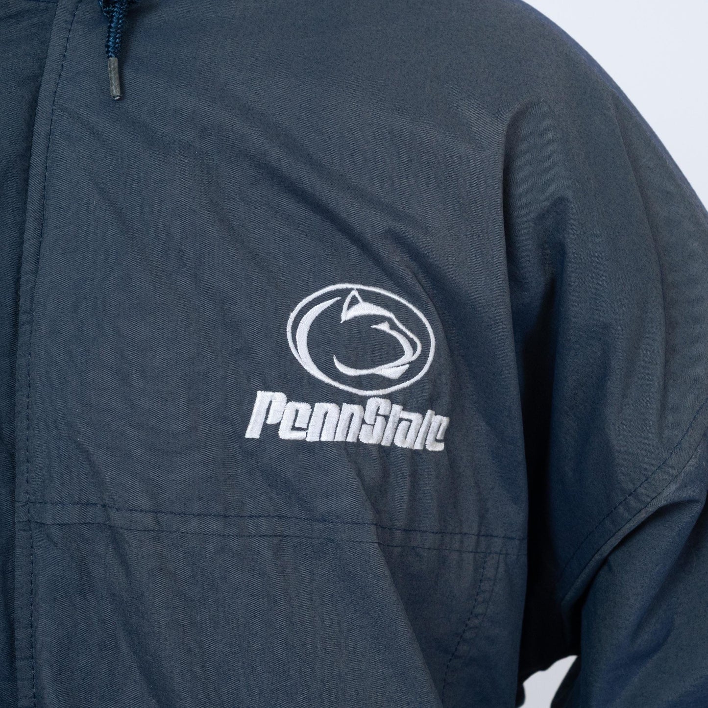 Vintage 90s Penn State Starter Jacket - Large | Oversize University Hooded Puffy Winter Coat