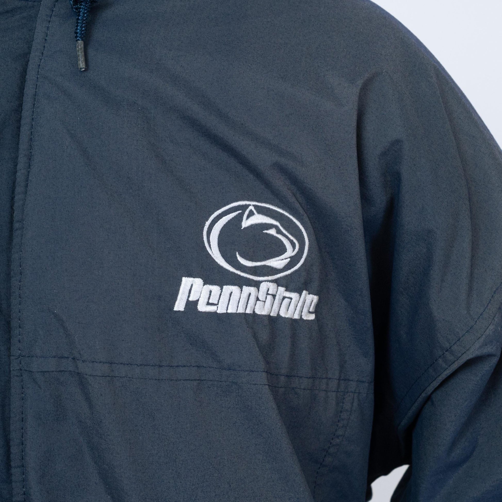Vintage 90s Penn State Starter Jacket - Large | Oversize University Hooded Puffy Winter Coat