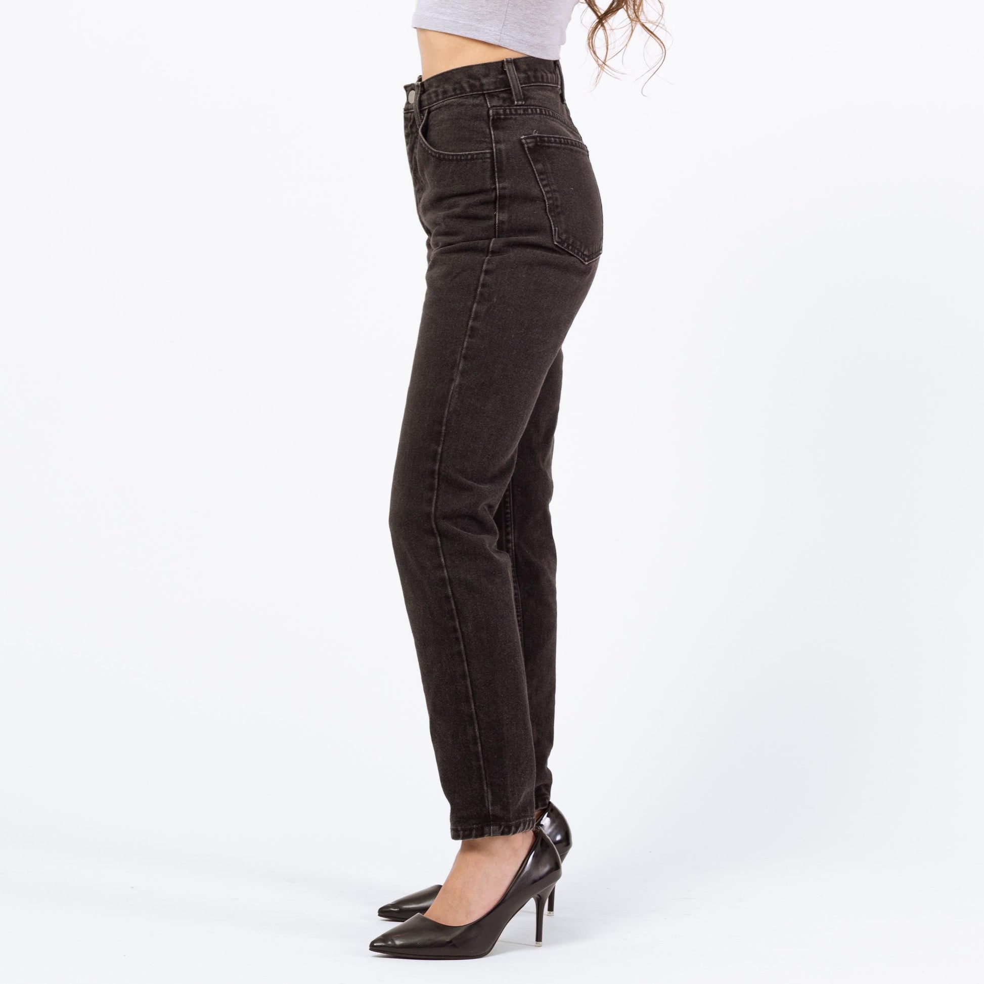 Vintage 90s Guess Black High Waisted Jeans - Extra Small, 24" | Denim Mom Jeans