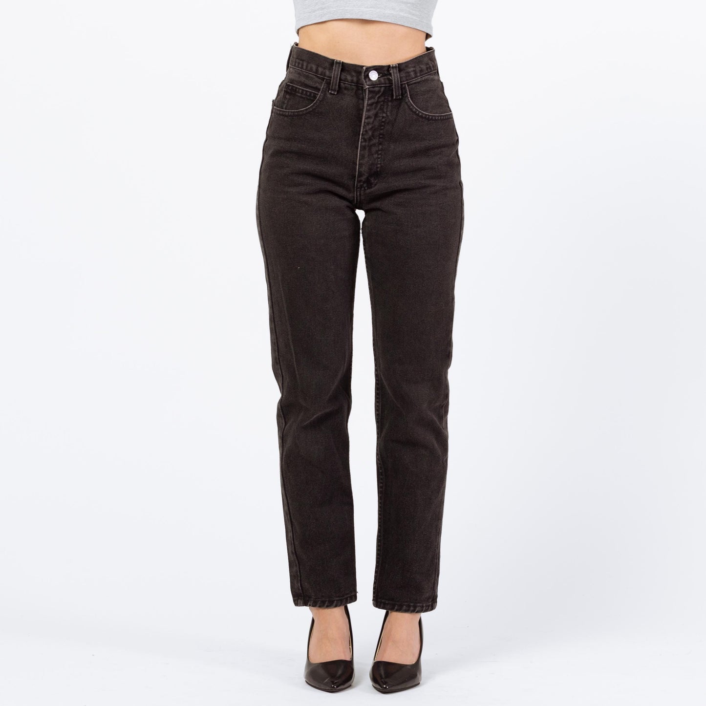 Vintage 90s Guess Black High Waisted Jeans - Extra Small, 24" | Denim Mom Jeans