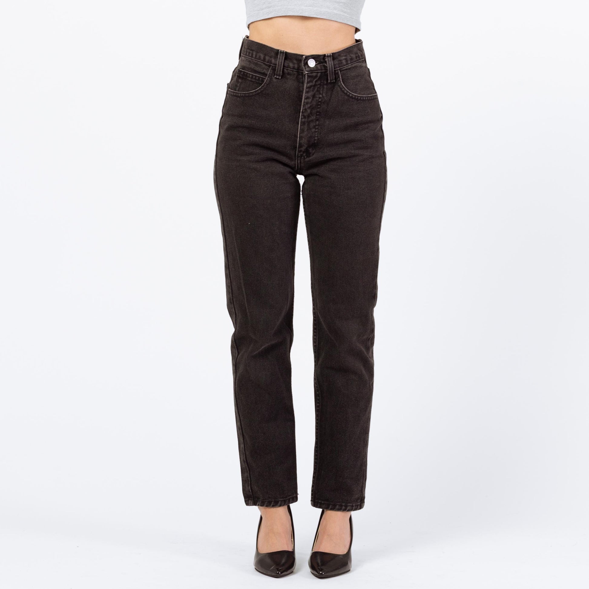 Vintage 90s Guess Black High Waisted Jeans - Extra Small, 24" | Denim Mom Jeans