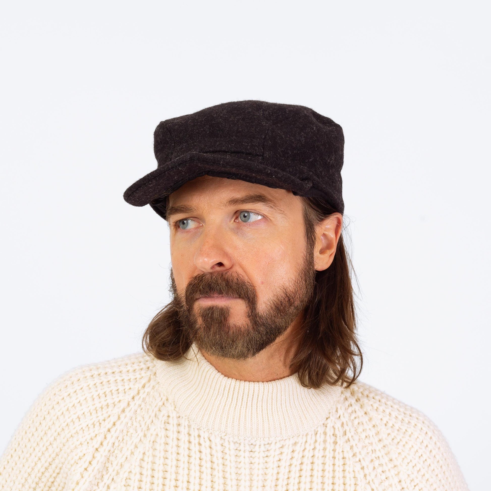 Vintage 70s 80s Filson Charcoal Wool Mackinaw Earflap Cap - XXL | Cadet Trapper Hat