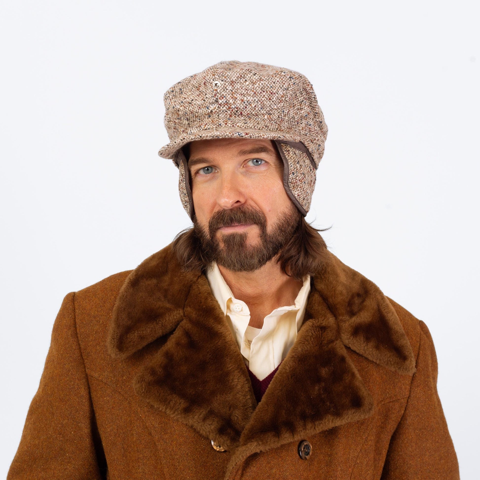 Vintage 70s 80s Eddie Bauer Tweed Earflap Cap - Extra Large | Newsboy Flat Cabbie Hat