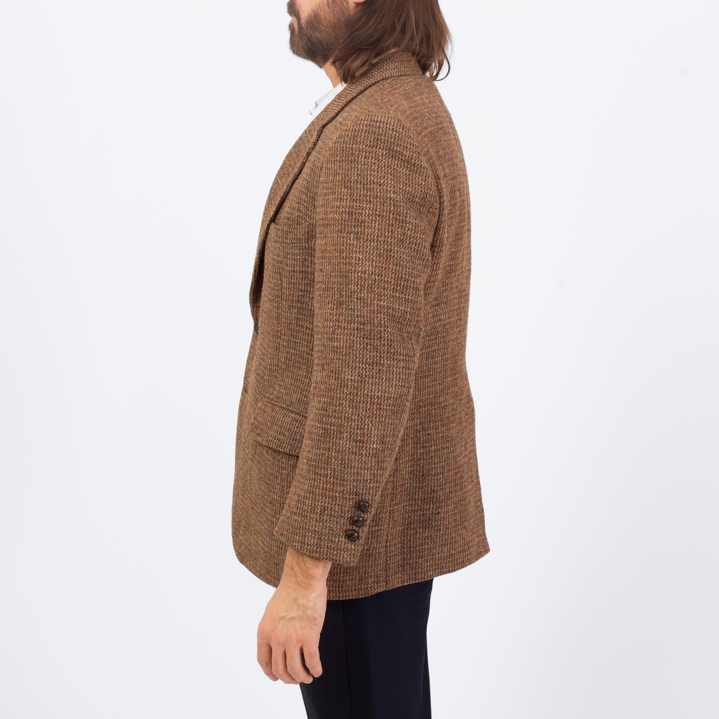 Vintage 70s Brown Harris Tweed Sport Coat - Medium | Preppy Single Breasted Blazer Suit Jacket