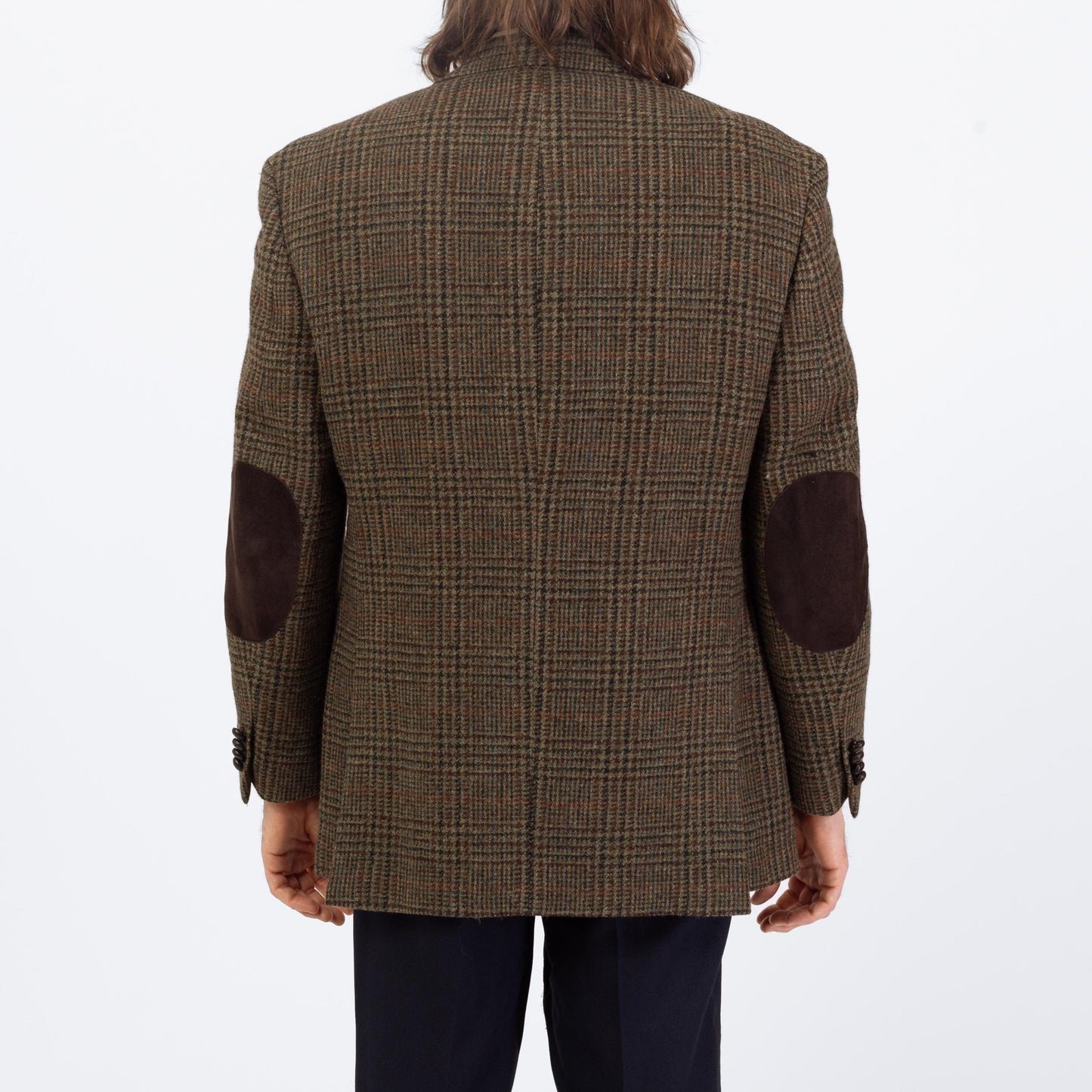 Vintage 90s Ralph Lauren Tweed Elbow Patch Sport Coat - Large, Size 42 | Preppy Single Breasted Suede Trim Blazer Suit Jacket