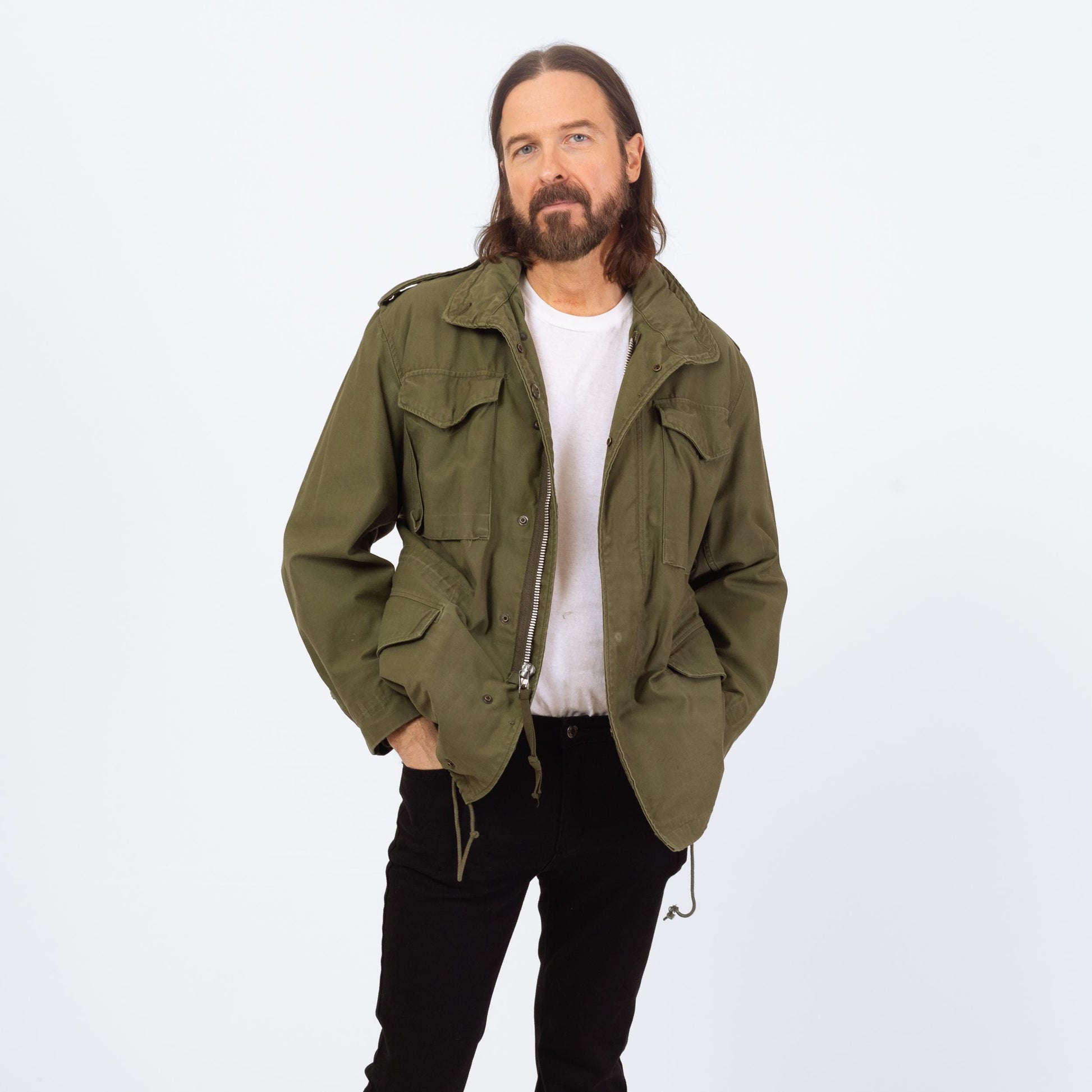 Vintage 60s M-65 US Army Field Jacket - Small | OG 107 Olive Drab Vietnam Era Military M65 Coat