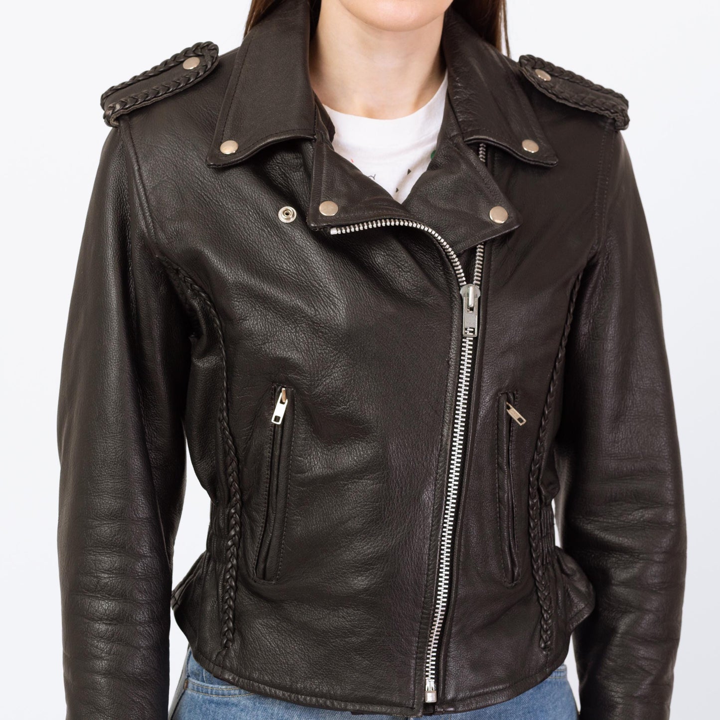 Vintage 90s Black Leather Harley Moto Jacket - Extra Small | Women's Cropped Motorcycle Biker Coat
