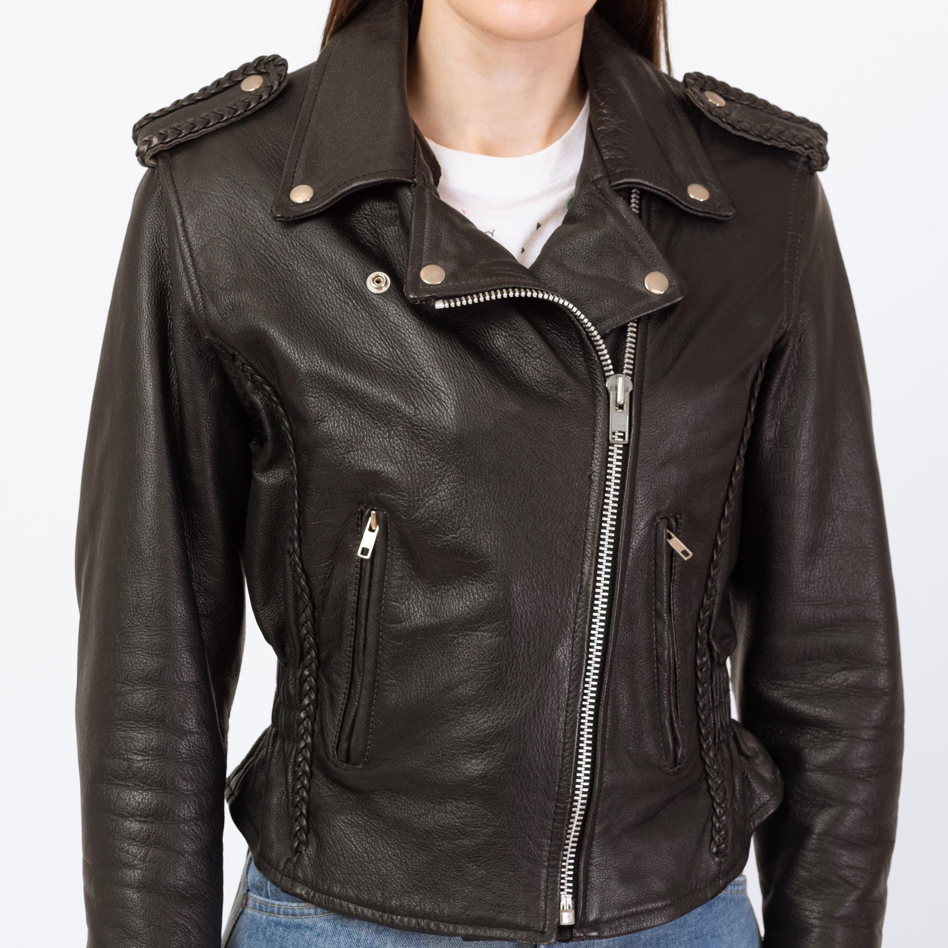 Vintage 90s Black Leather Harley Moto Jacket - Extra Small | Women's Cropped Motorcycle Biker Coat