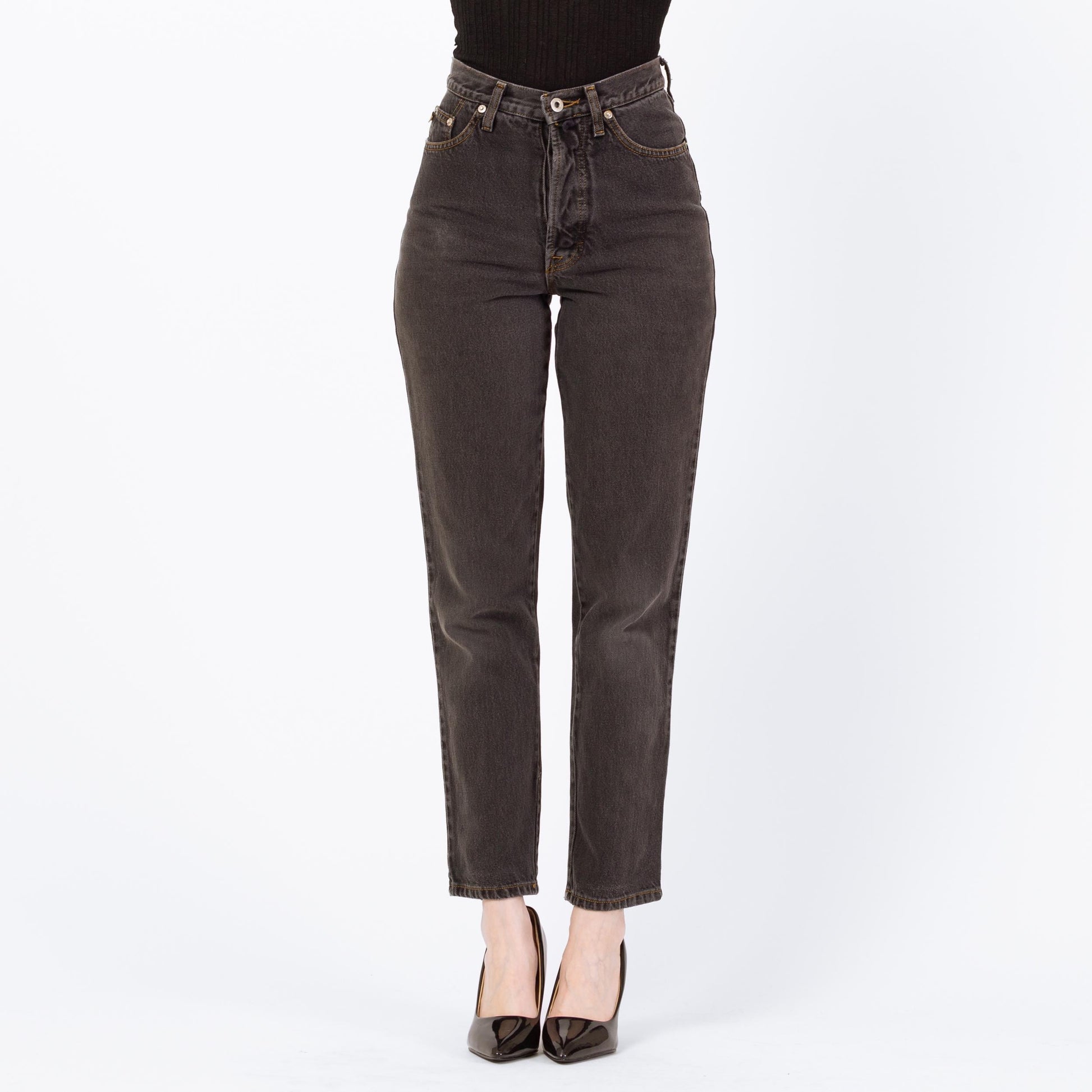 Vintage 90s Esprit Faded Black High Waisted Jeans - XS to Small, 26" | Slim Straight Leg Denim