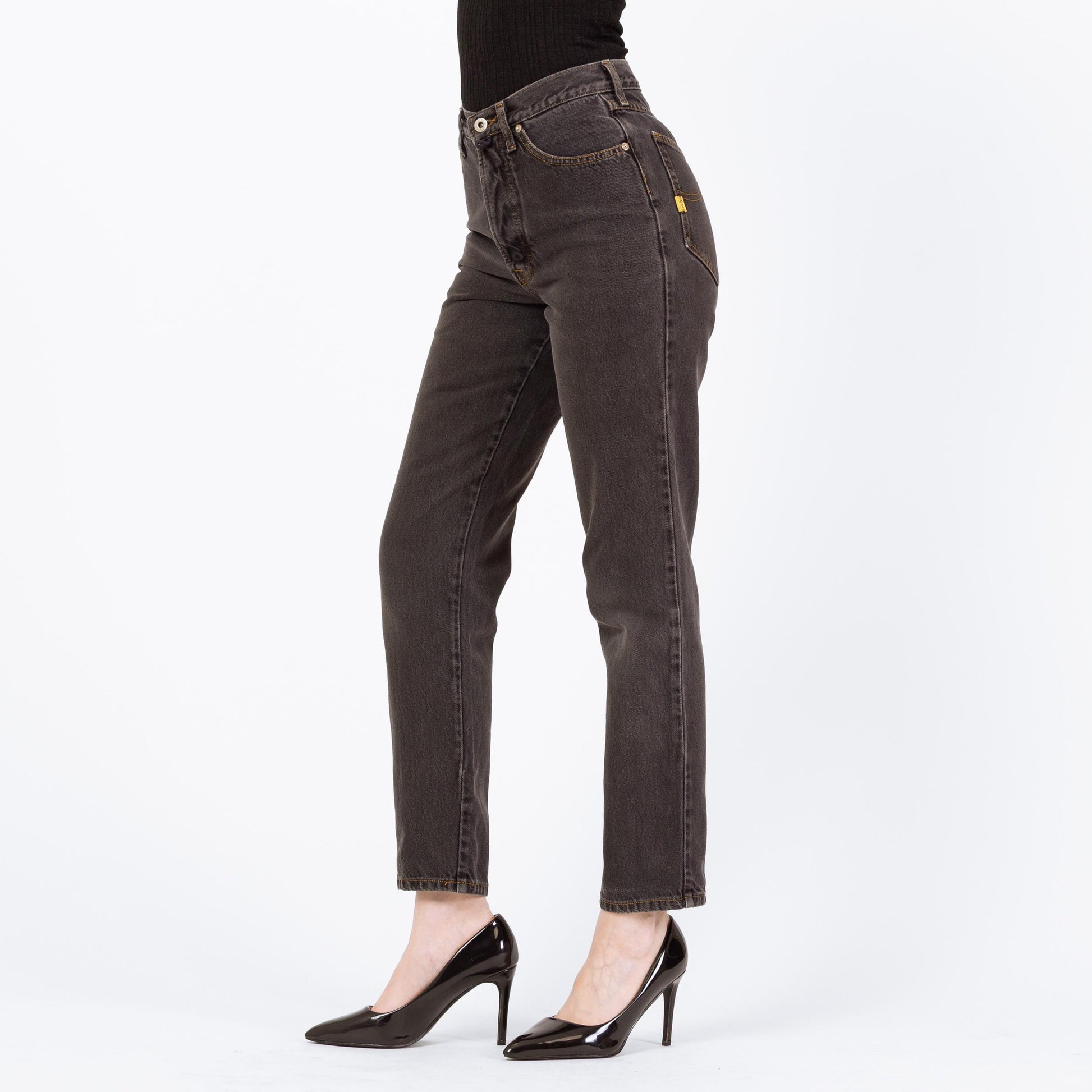Vintage 90s Esprit Faded Black High Waisted Jeans - XS to Small, 26" | Slim Straight Leg Denim