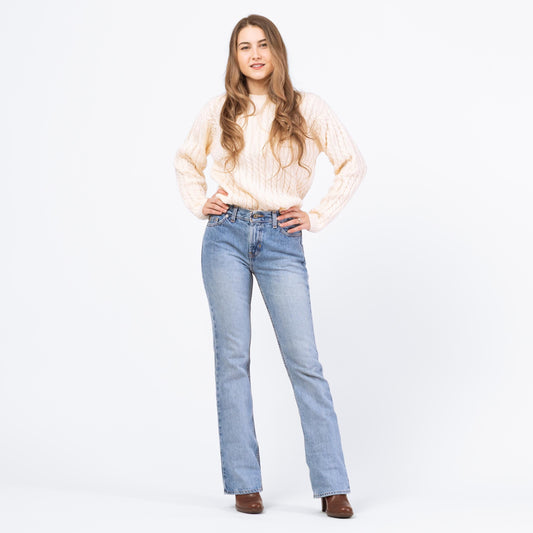 Vintage Y2K Light Wash Mid Rise Bootcut Jeans – Extra Small | 2000s Faded Denim Low Riders