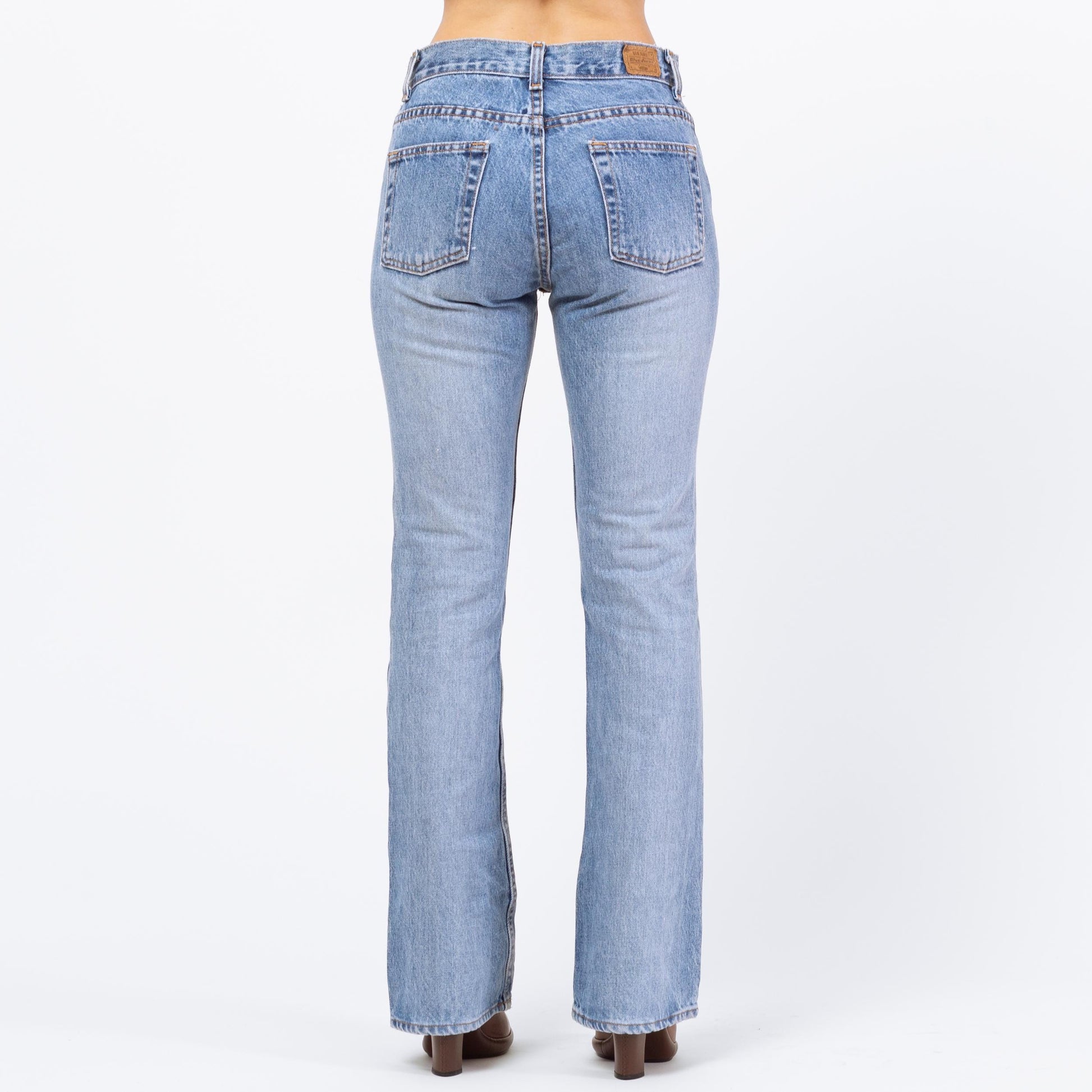 Vintage Y2K Light Wash Mid Rise Bootcut Jeans – Extra Small | 2000s Faded Denim Low Riders