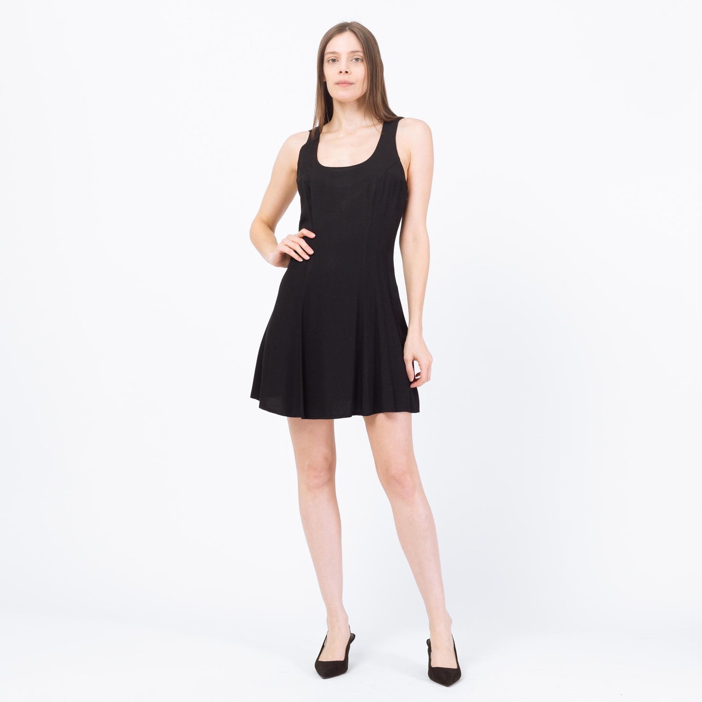 Vintage 90s Black Illusion Lace Back Mini Dress - Small | Floral Mesh LBD Party Dress