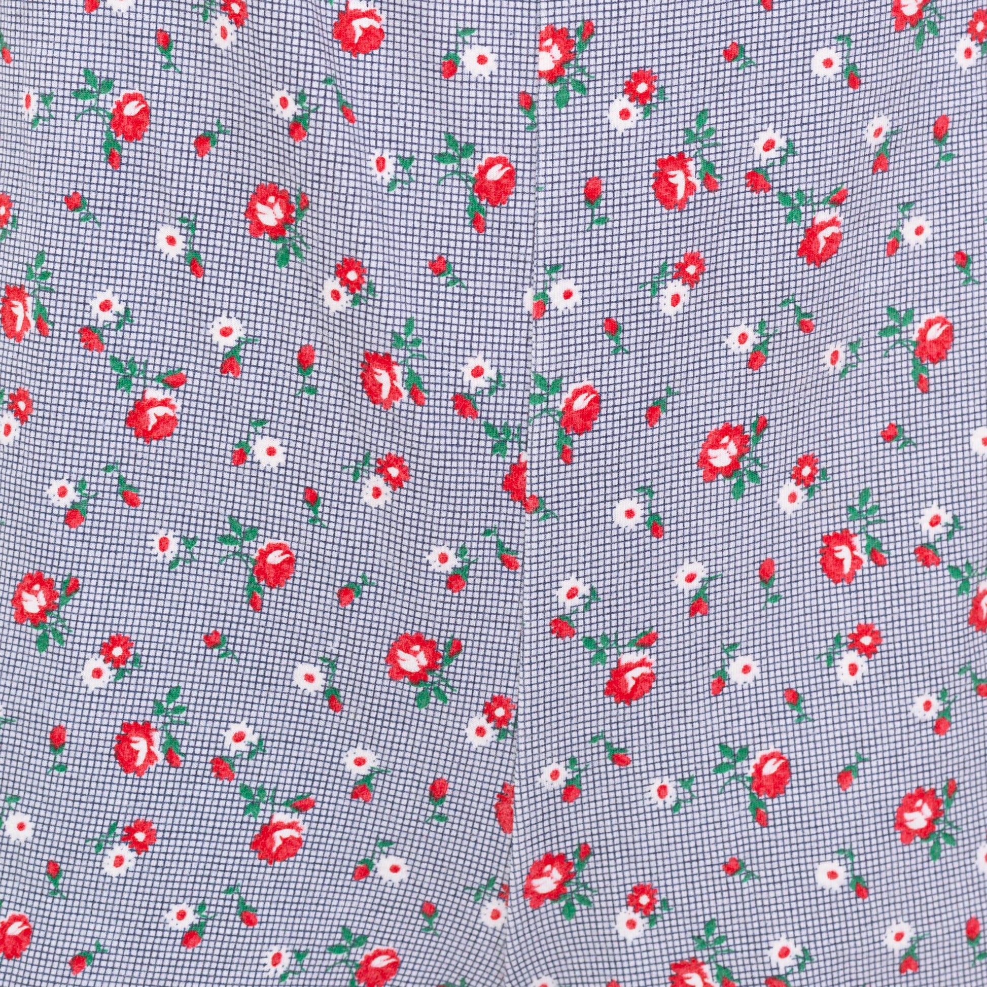Vintage 90s Victoria's Secret Floral Pinafore Romper - Small to Petite Medium | Blue Calico Mini Playsuit