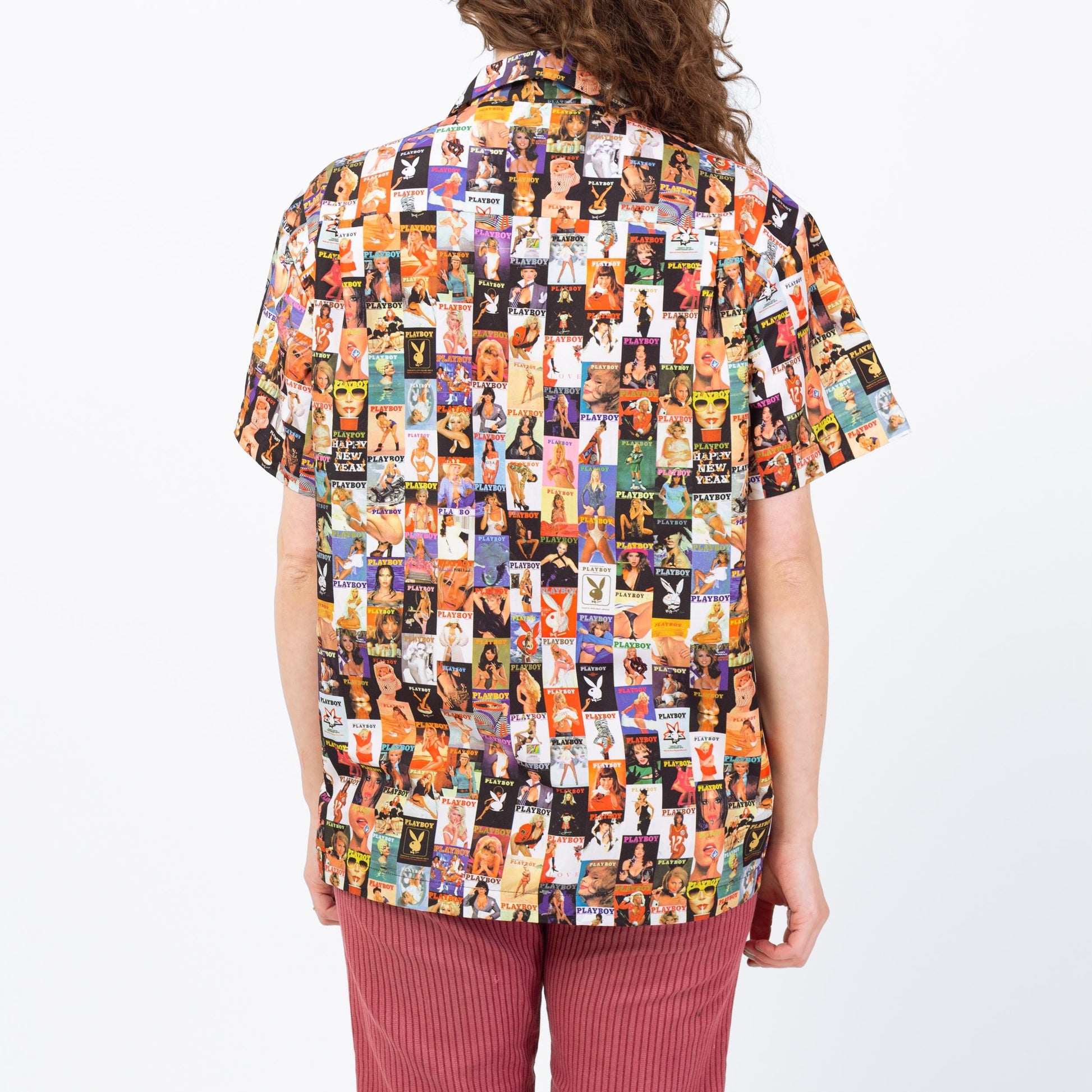 Vintage 90s Playboy Magazine All Over Print Shirt - Men's Medium