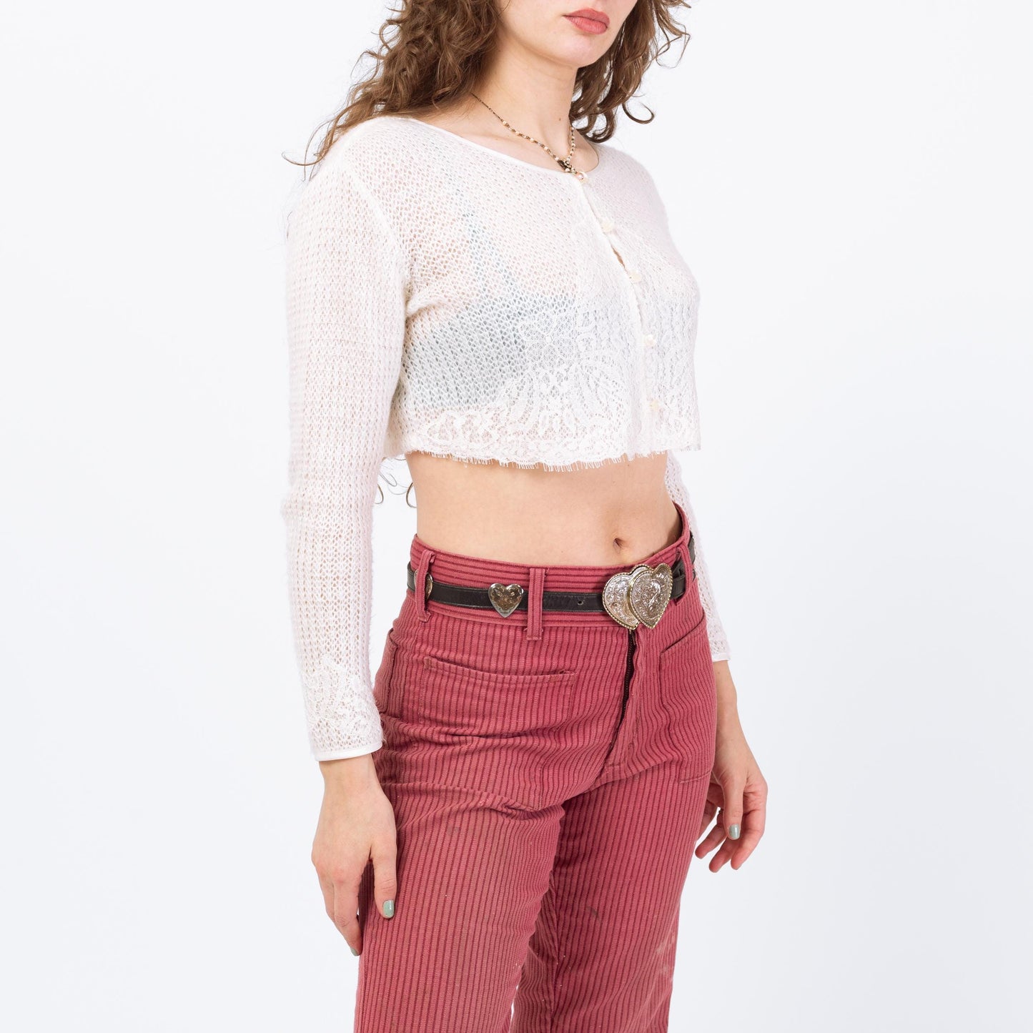 Vintage 90s Victoria's Secret White Soft Knit Crop Top - Small