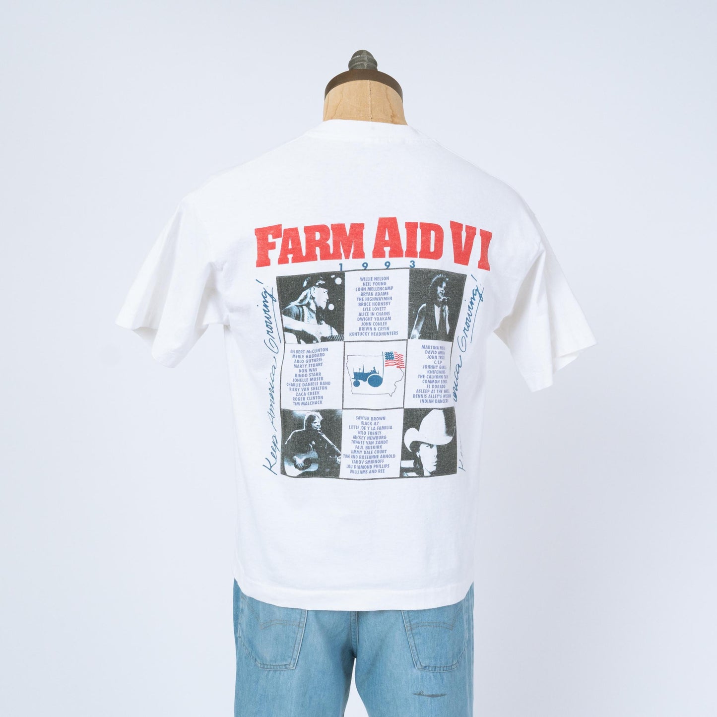 Vintage 1993 Farm Aid VI T Shirt - Large | 90s Graphic Folk Music Festival Tee