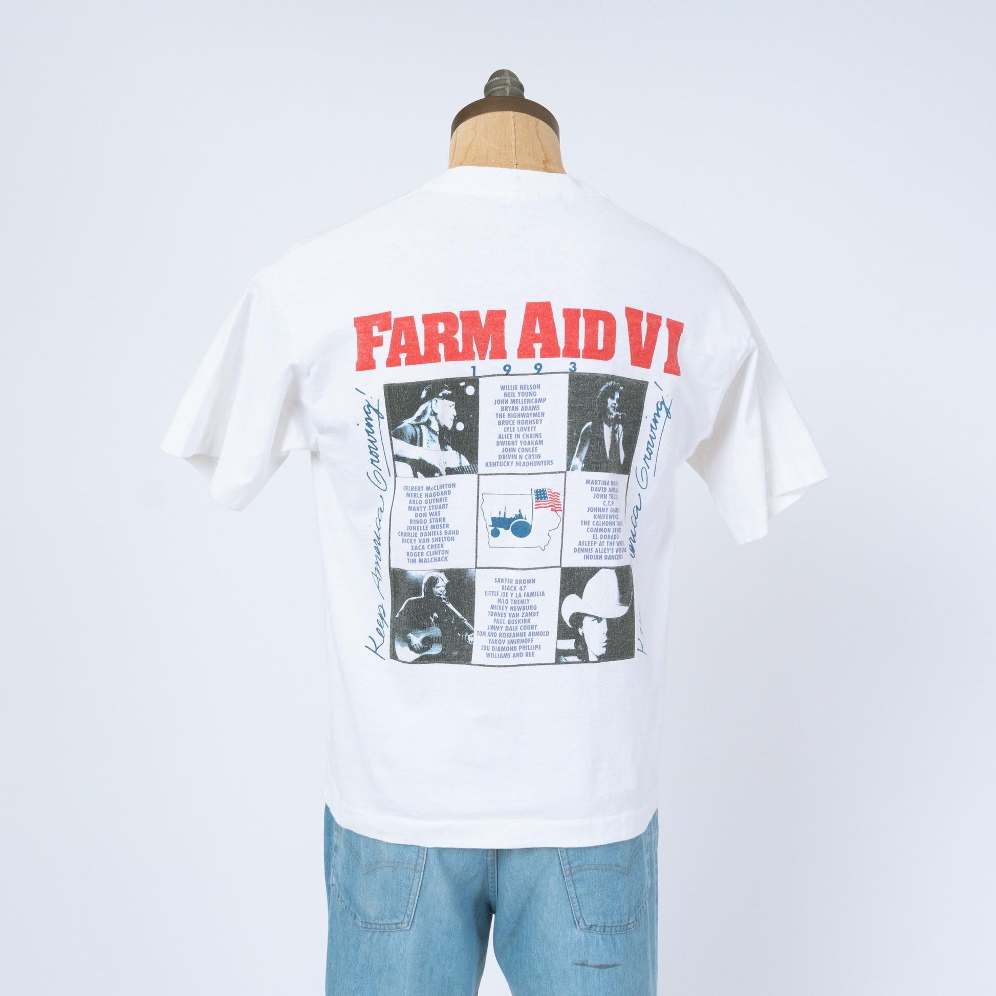 Vintage 1993 Farm Aid VI T Shirt - Large | 90s Graphic Folk Music Festival Tee