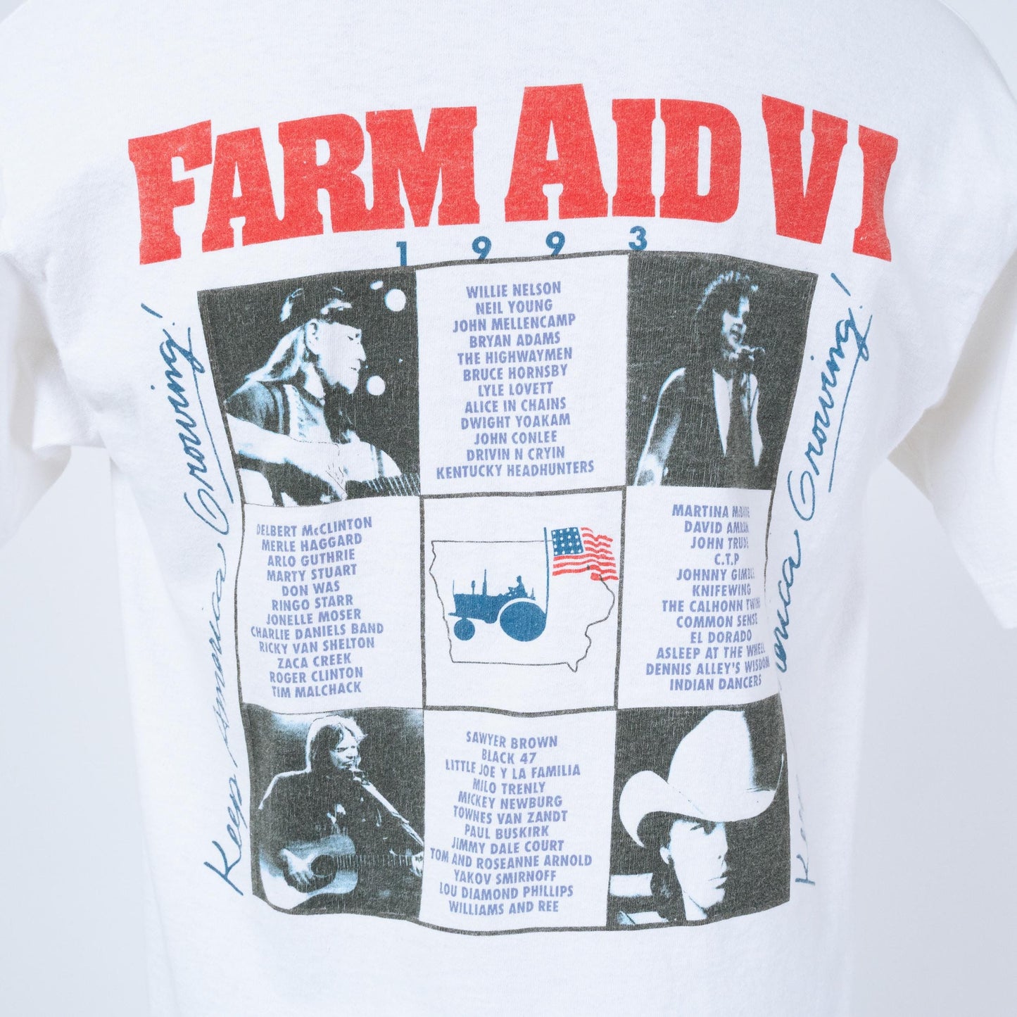 Vintage 1993 Farm Aid VI T Shirt - Large | 90s Graphic Folk Music Festival Tee