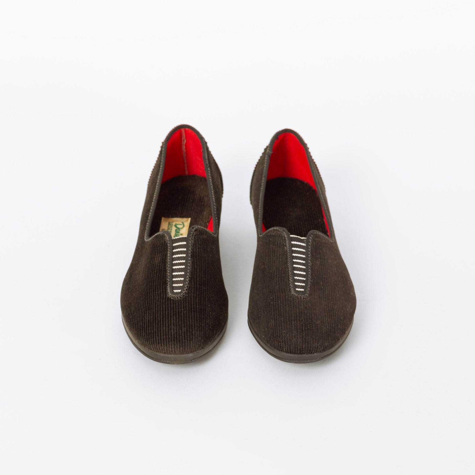 Vintage 50s 60s Daniel Green Black Corduroy Slippers - Size 5.5 | NOS Boudoir House Shoes Slip On Flats