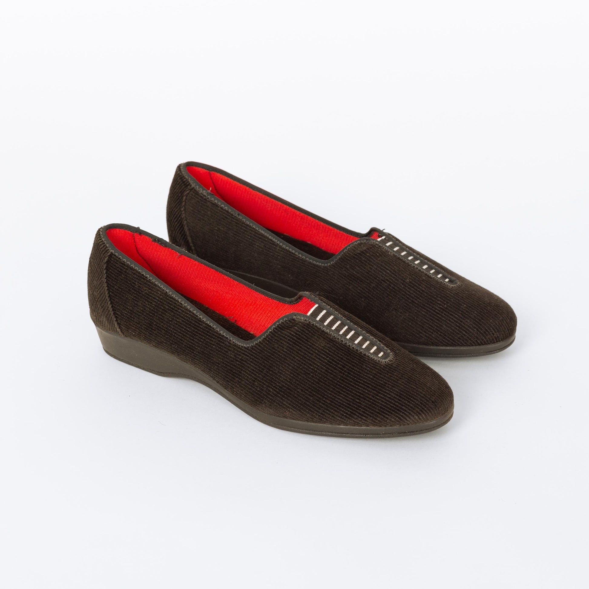 Vintage 50s 60s Daniel Green Black Corduroy Slippers - Size 5.5 | NOS Boudoir House Shoes Slip On Flats