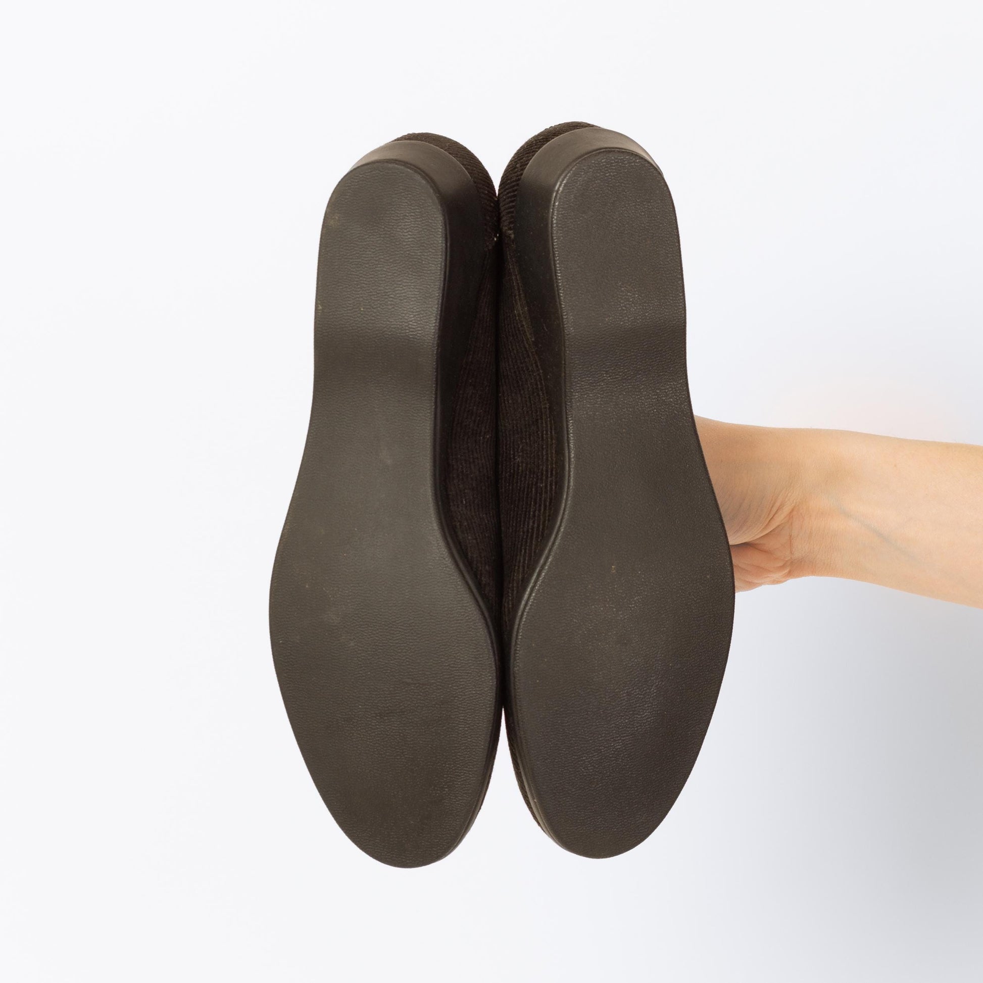 Vintage 50s 60s Daniel Green Black Corduroy Slippers - Size 5.5 | NOS Boudoir House Shoes Slip On Flats