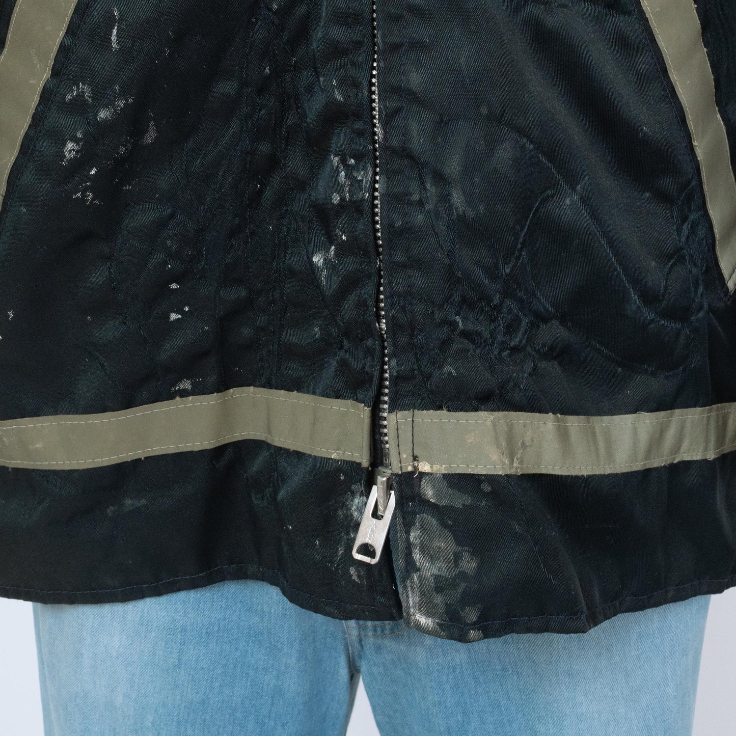 Vintage 70s Red Cross Uniform Jacket - Large, Size 44 | Distressed Zip Up Windbreaker Coat