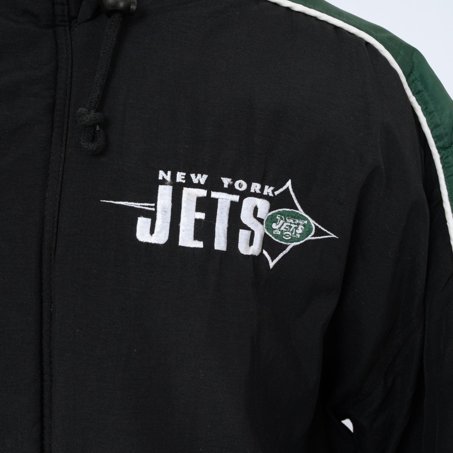 Vintage 90s New York Jets Starter Jacket - Extra Large | NFL Football Oversize Hooded Puffy Winter Coat