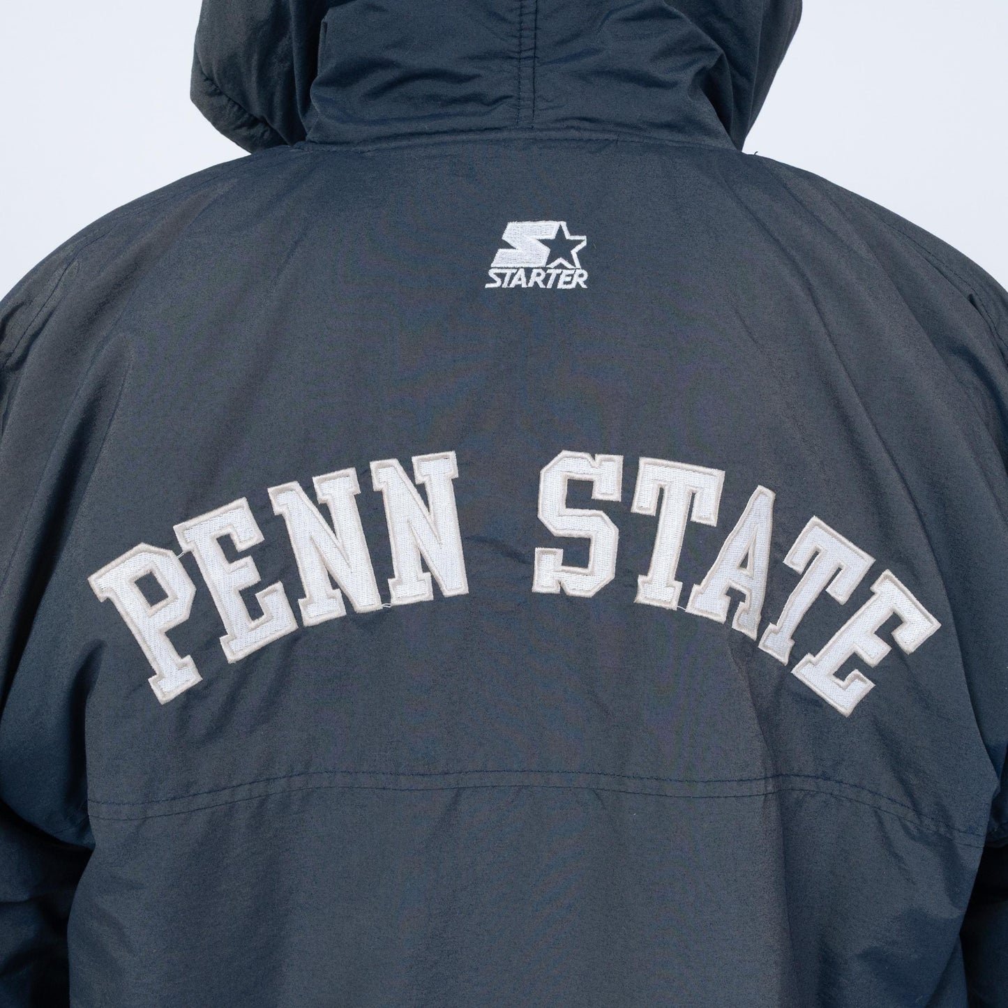 Vintage 90s Penn State Starter Jacket - Large | Oversize University Hooded Puffy Winter Coat