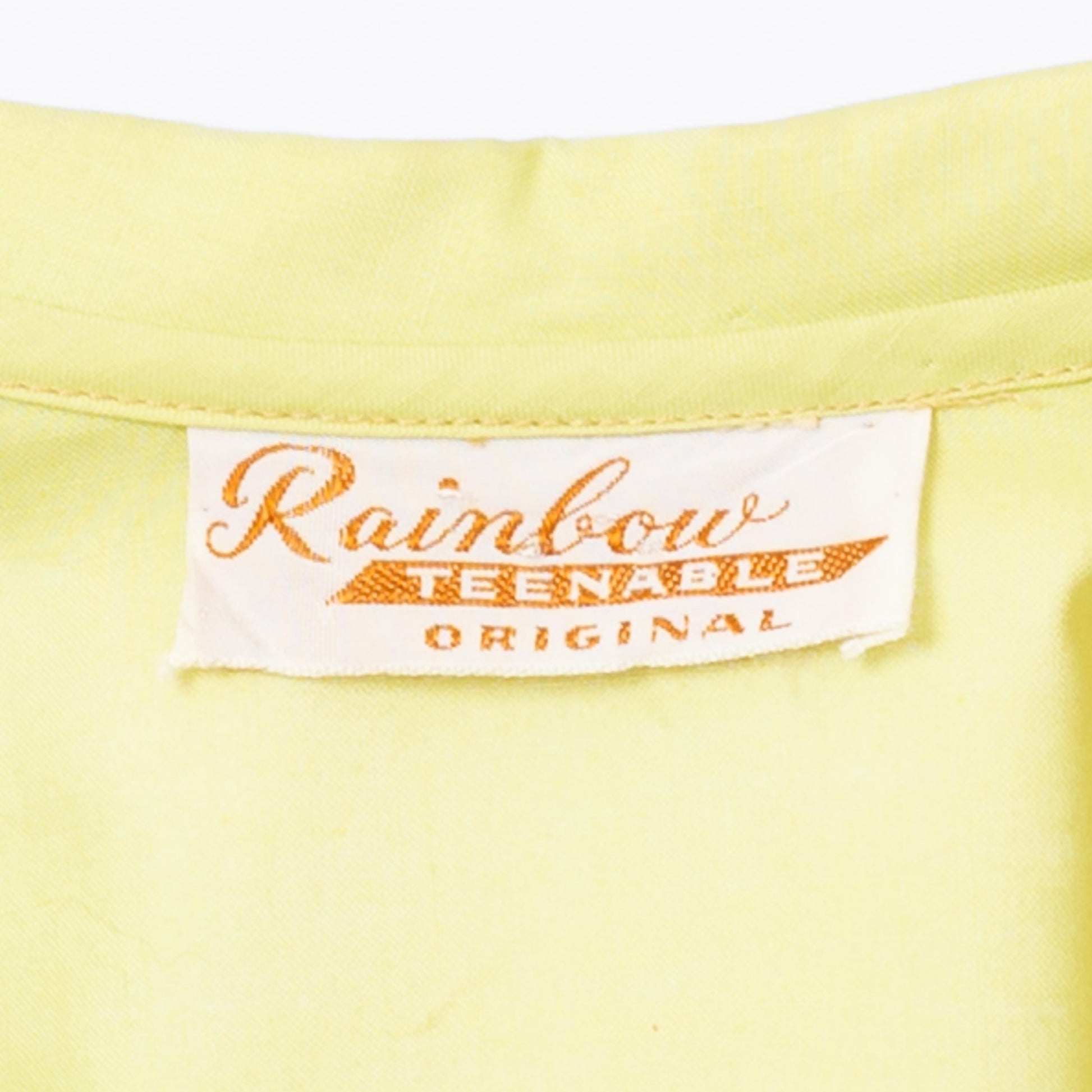 Vintage 50s Chartreuse Embroidered Fit & Flare Dress - Extra Small | Retro 1950s Floral Midi Shirtwaist Day Dress