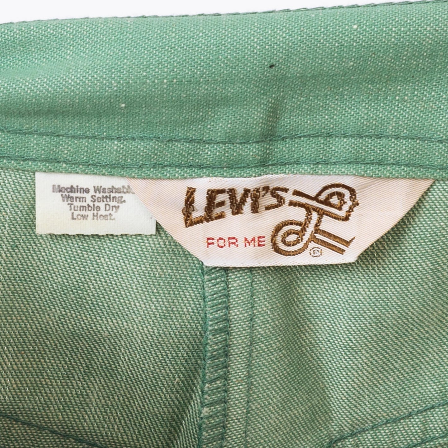 Vintage 70s Levi's Mint Green Flared Pants - Small, 26" Waist | High Rise Yoked Bell Bottoms