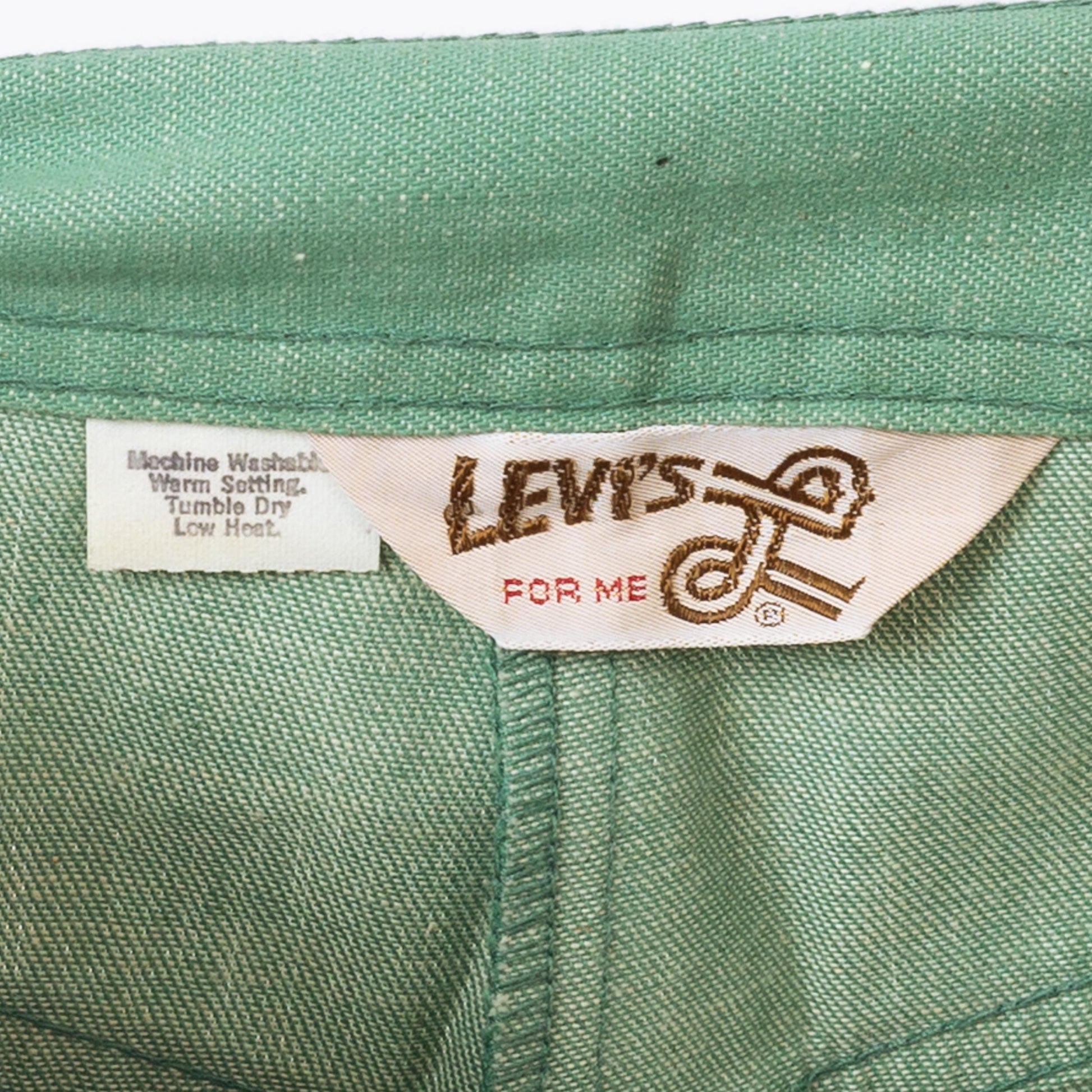 Vintage 70s Levi's Mint Green Flared Pants - Small, 26" Waist | High Rise Yoked Bell Bottoms