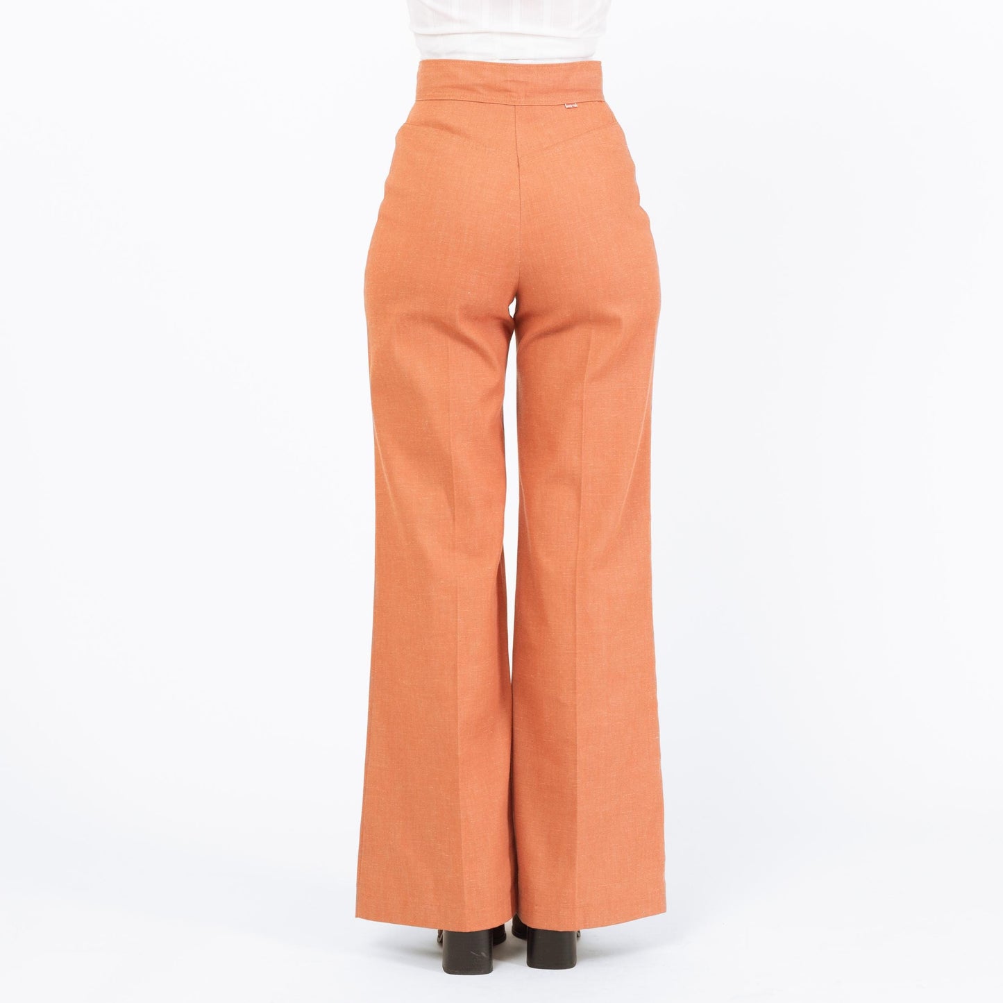 Vintage 70s Levi's Orange Flared Pants - Extra Small, 25" Waist | High Rise Yoked Bell Bottoms