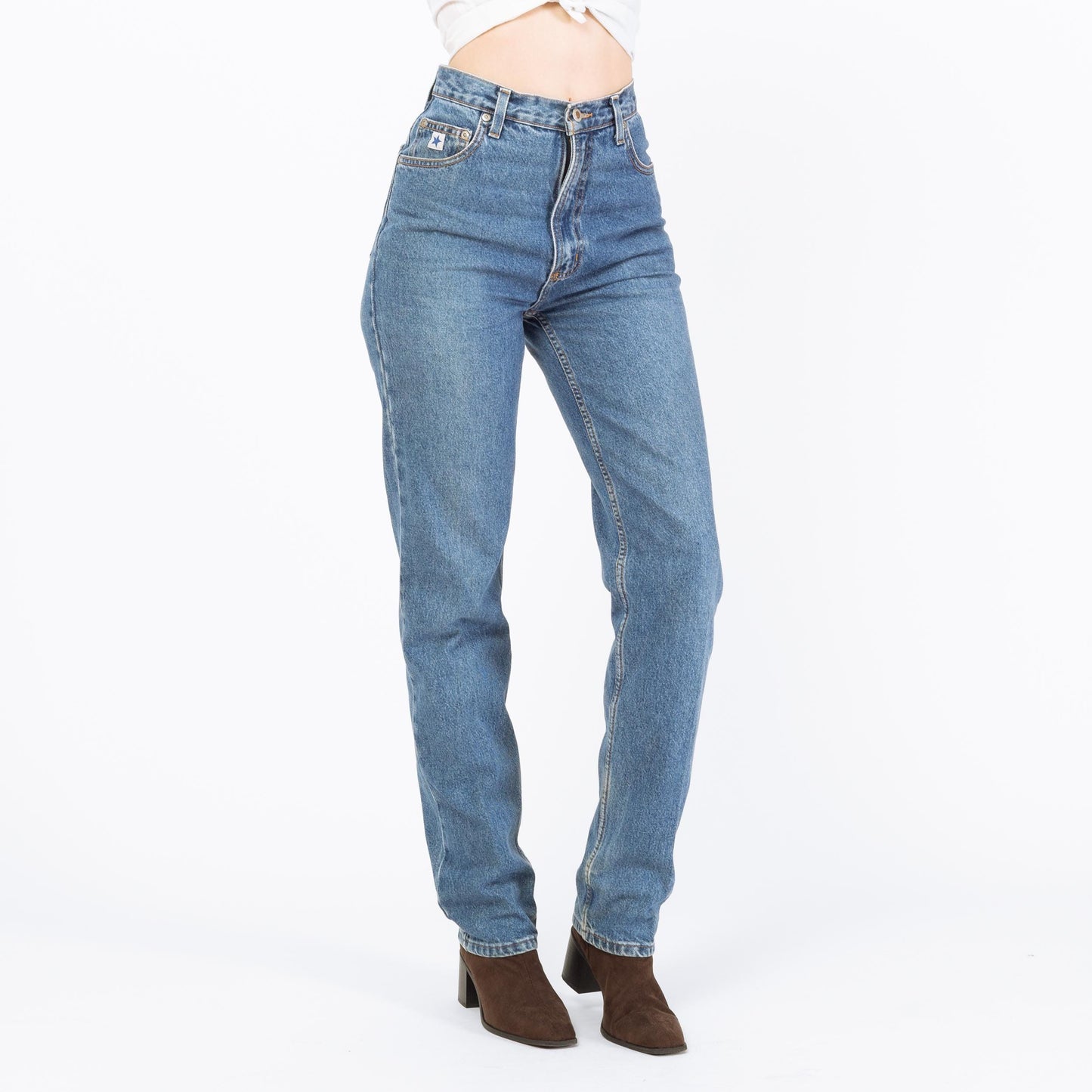 Vintage 90s Rockies High Waisted Jeans - Extra Small Long, 25" Waist | Denim Slim Tapered Leg Mom Jeans