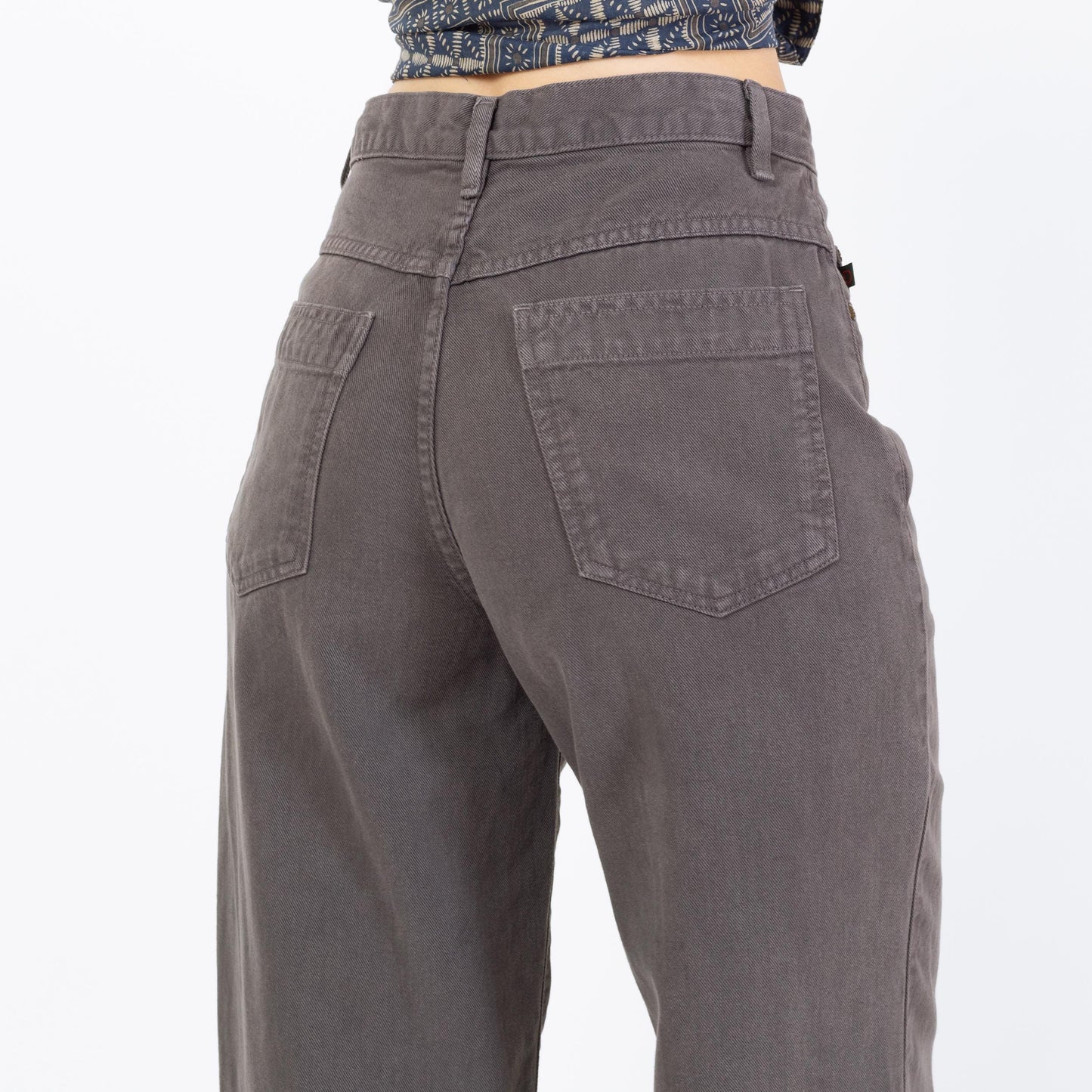 Vintage Y2K Grey Straight Leg Loose Fit Jeans - Small, 27" Waist | Vintage High Waisted Denim Cropped Ankle Jeans