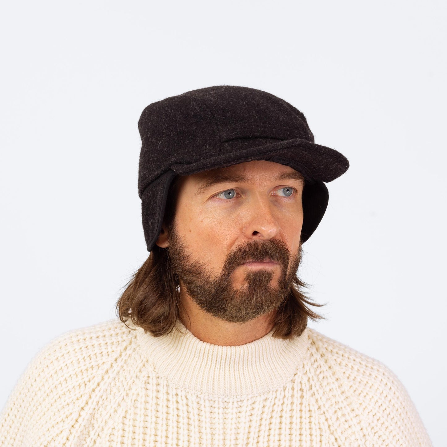 Vintage 70s 80s Filson Charcoal Wool Mackinaw Earflap Cap - XXL | Cadet Trapper Hat