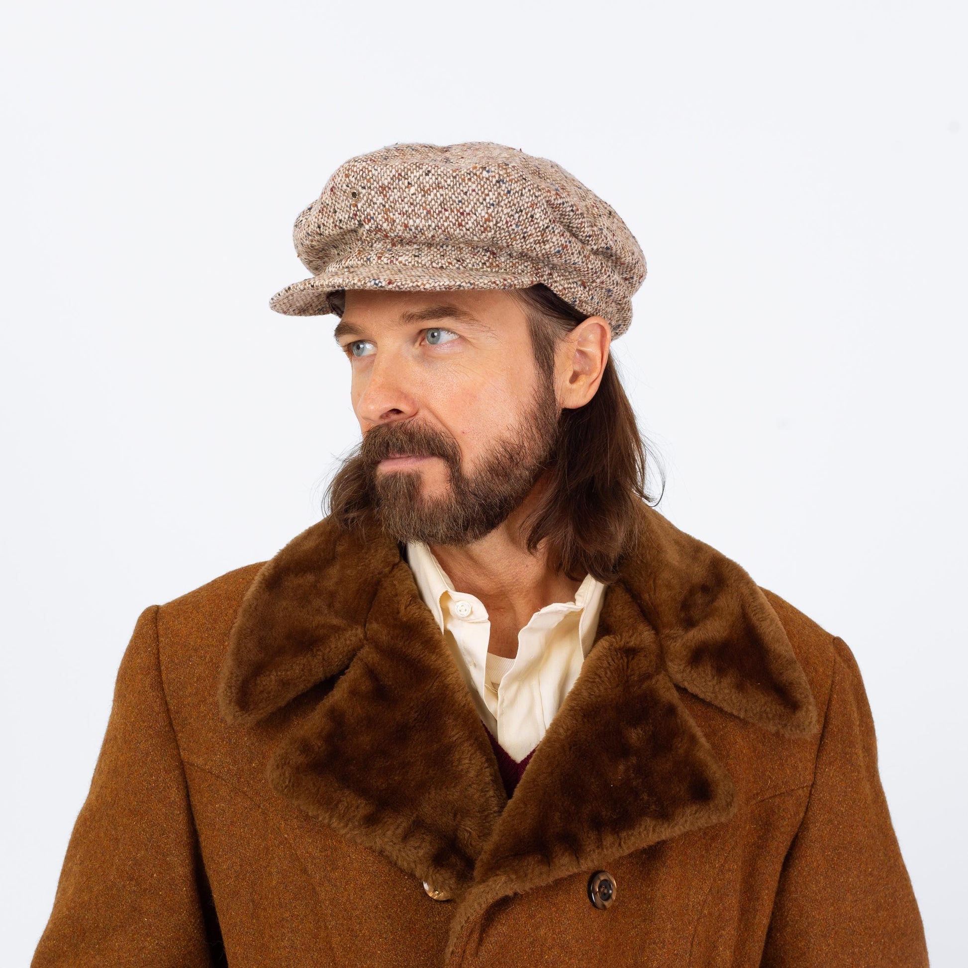 Vintage 70s 80s Eddie Bauer Tweed Earflap Cap - Extra Large | Newsboy Flat Cabbie Hat