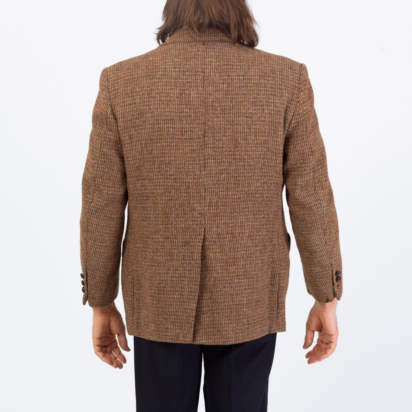 Vintage 70s Brown Harris Tweed Sport Coat - Medium | Preppy Single Breasted Blazer Suit Jacket