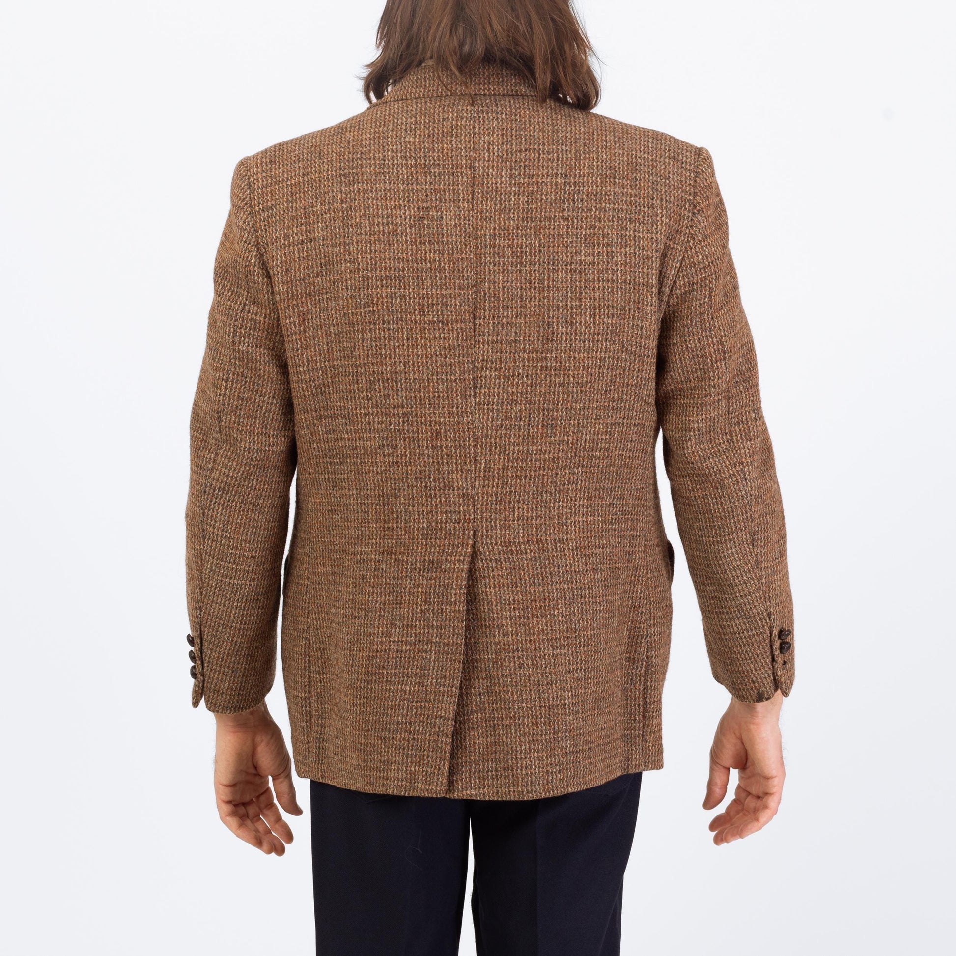 Vintage 70s Brown Harris Tweed Sport Coat - Medium | Preppy Single Breasted Blazer Suit Jacket