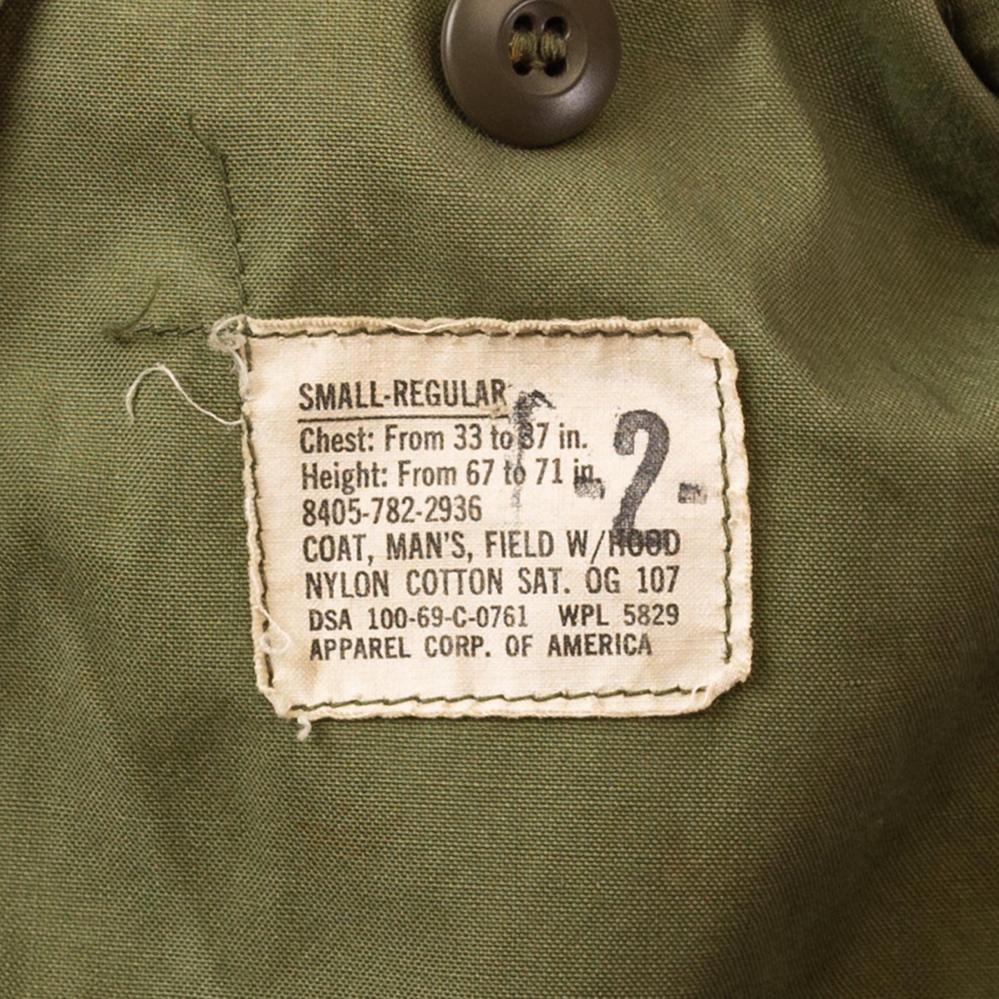 Vintage 60s M-65 US Army Field Jacket - Small | OG 107 Olive Drab Vietnam Era Military M65 Coat