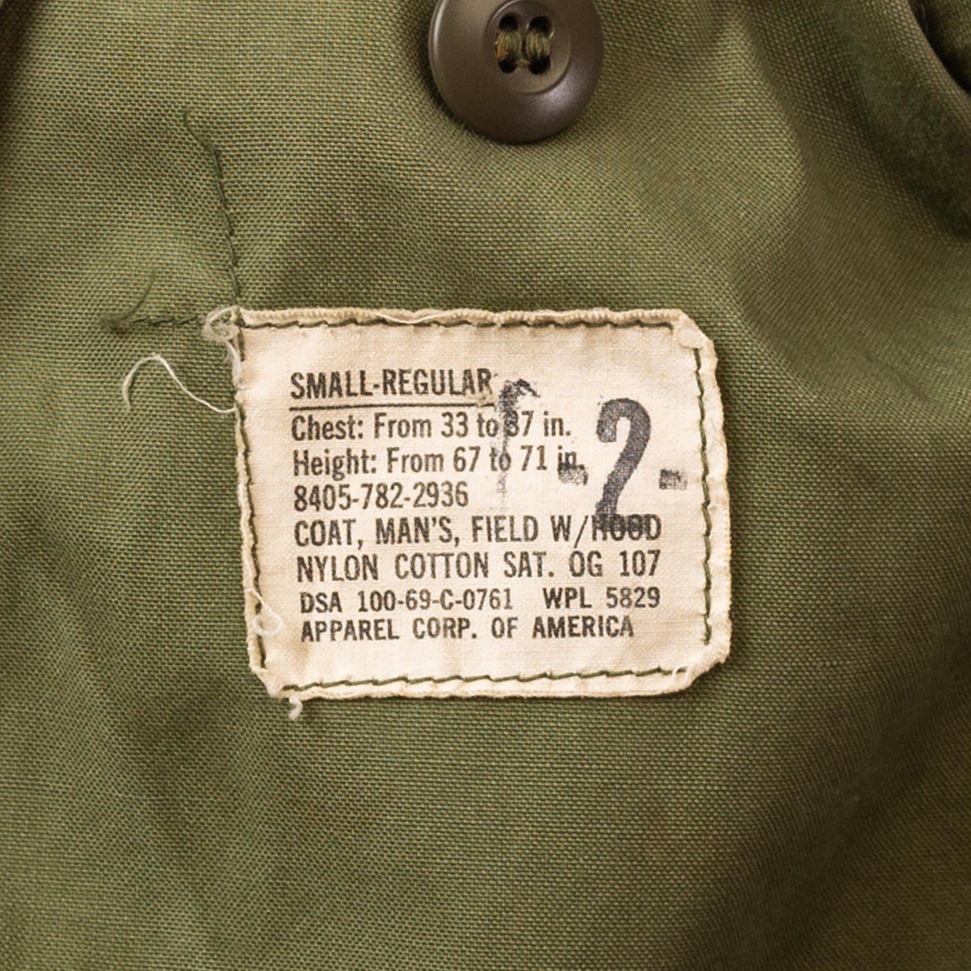 Vintage 60s M-65 US Army Field Jacket - Small | OG 107 Olive Drab Vietnam Era Military M65 Coat