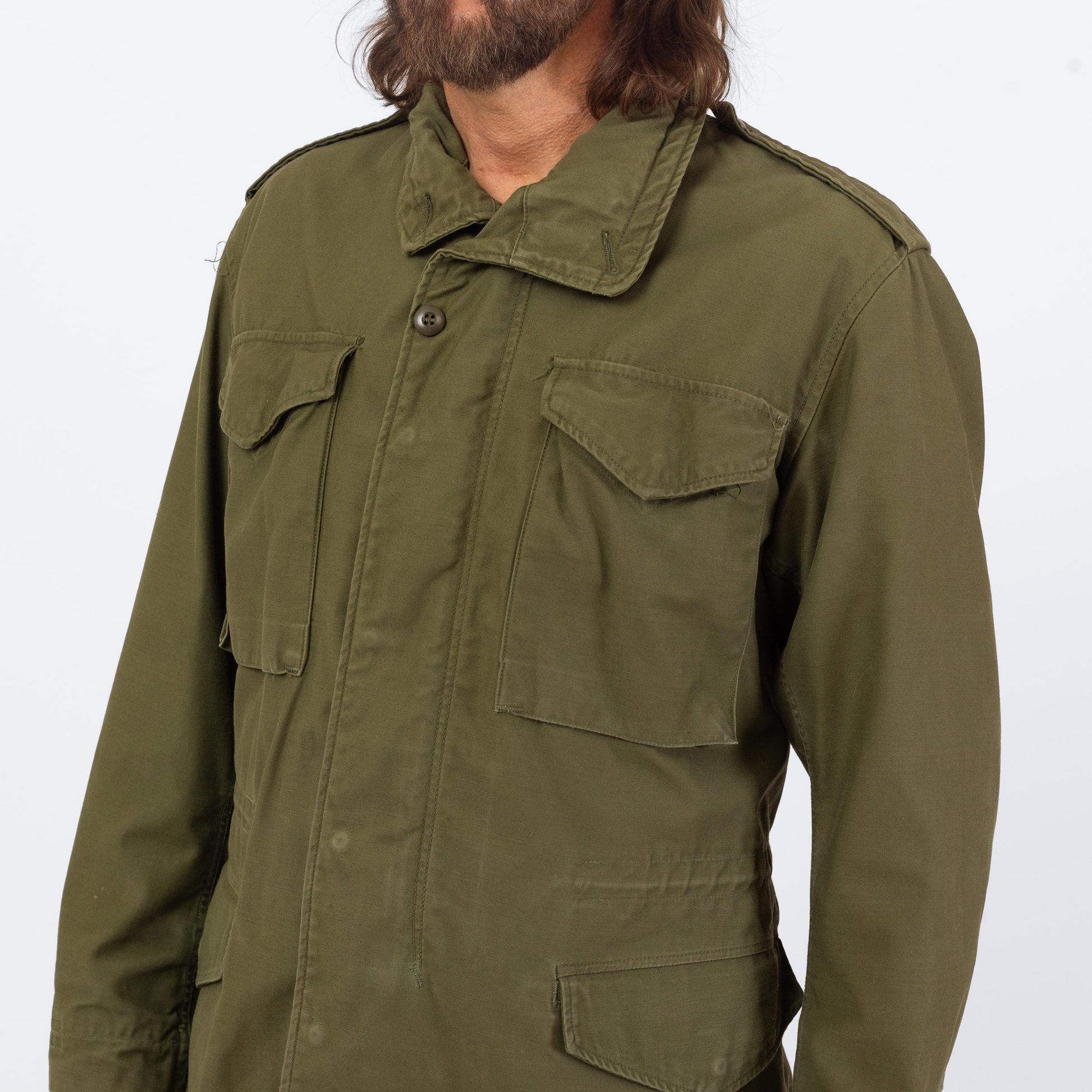 Vintage 60s M-65 US Army Field Jacket - Small | OG 107 Olive Drab Vietnam Era Military M65 Coat