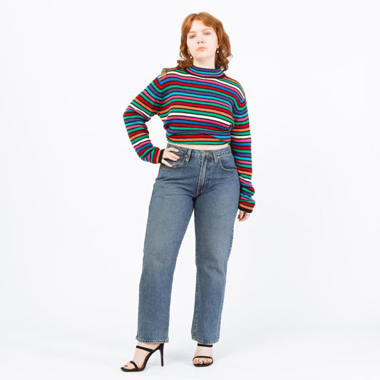 Vintage 90s Straight Leg Jeans - Large, 33" Waist | True Grit Soft Denim High Waisted Mom Jeans