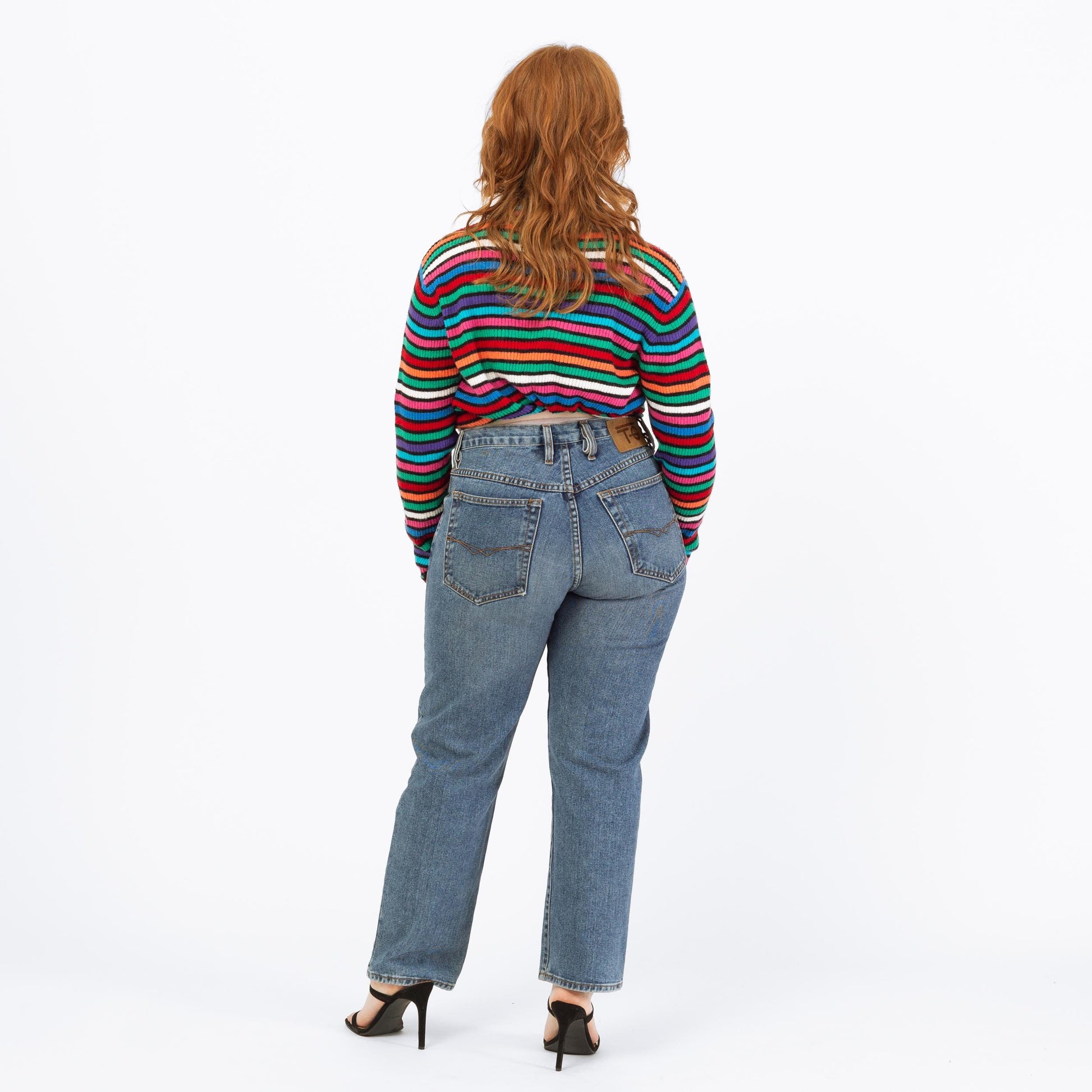 Vintage 90s Straight Leg Jeans - Large, 33" Waist | True Grit Soft Denim High Waisted Mom Jeans