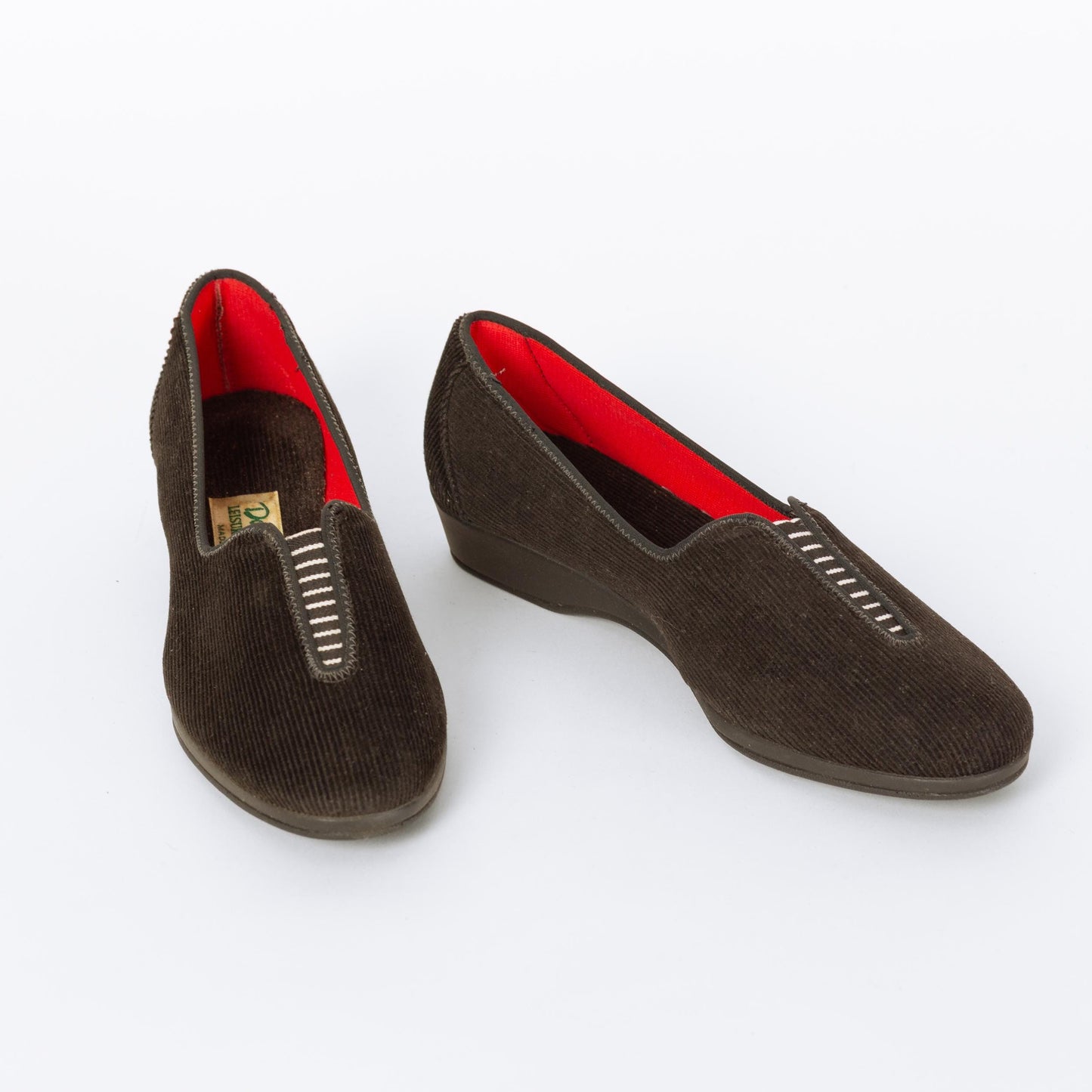 Vintage 50s 60s Daniel Green Black Corduroy Slippers - Size 5.5 | NOS Boudoir House Shoes Slip On Flats