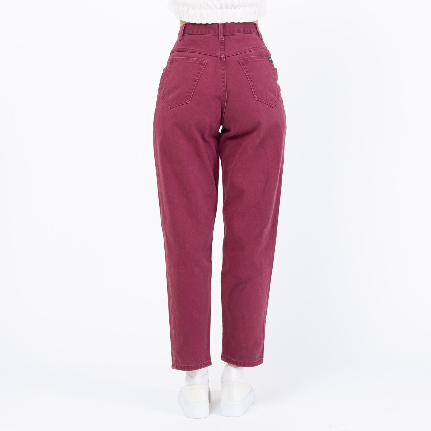 Vintage 90s Wine Red High Rise Jeans - Extra Small, 25" Waist | Denim Slim Straight Leg Mom Jeans