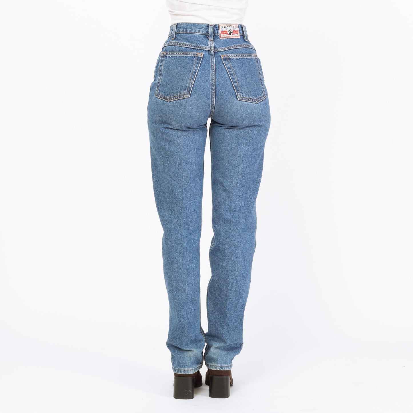 Vintage 90s Rockies High Waisted Jeans - Extra Small Long, 25" Waist | Denim Slim Tapered Leg Mom Jeans